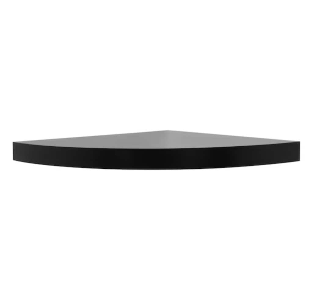 allen + roth LOWE16WMCS-BL 16-in L x 16-in D x 1.88-in H Black Particleboard Corner Triangle Floating shelf