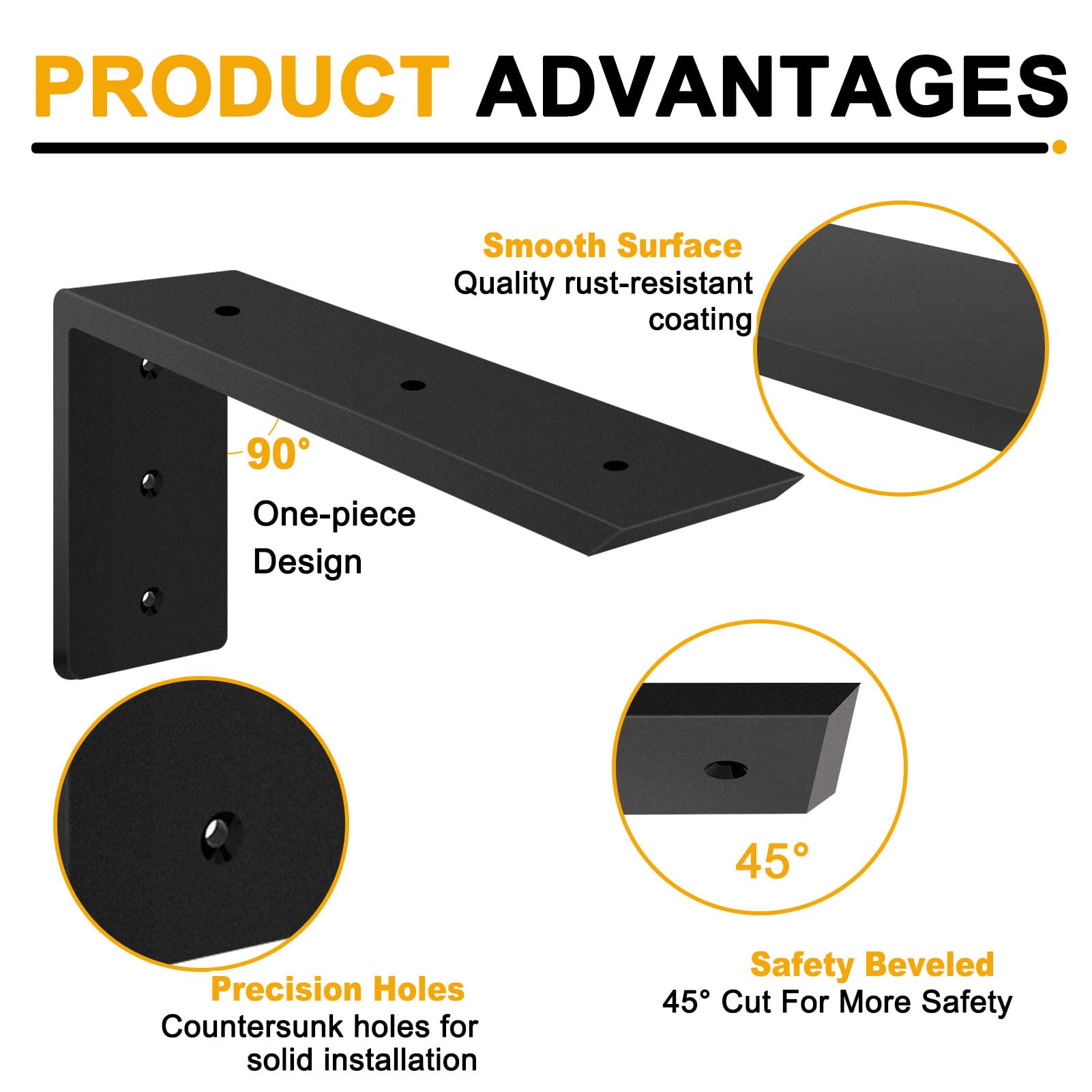Wudkey 2 -Pack 10 in. x 6 in. x 2.5 in. Heavy Duty Countertop Support ...