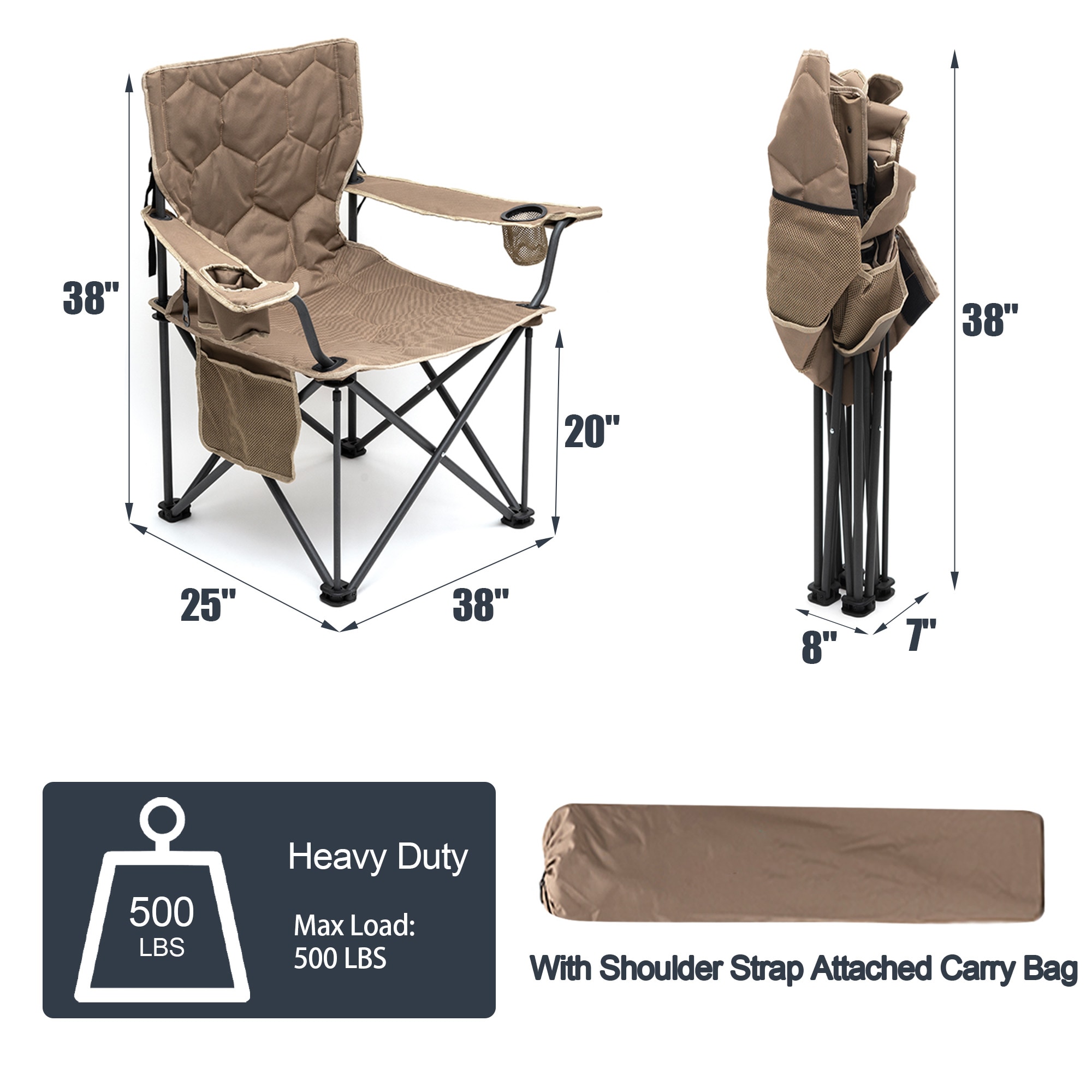 Clihome CL-CCAC2418BKA1 Beach-Camping-Chairs - View #4