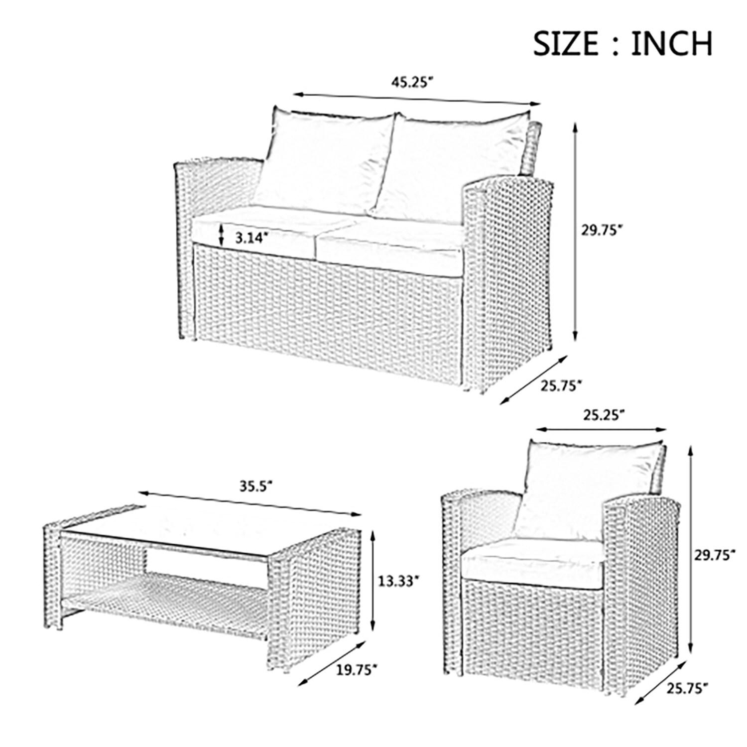 GZMR GM-DH-00007 Patio-Conversation-Sets - View #12