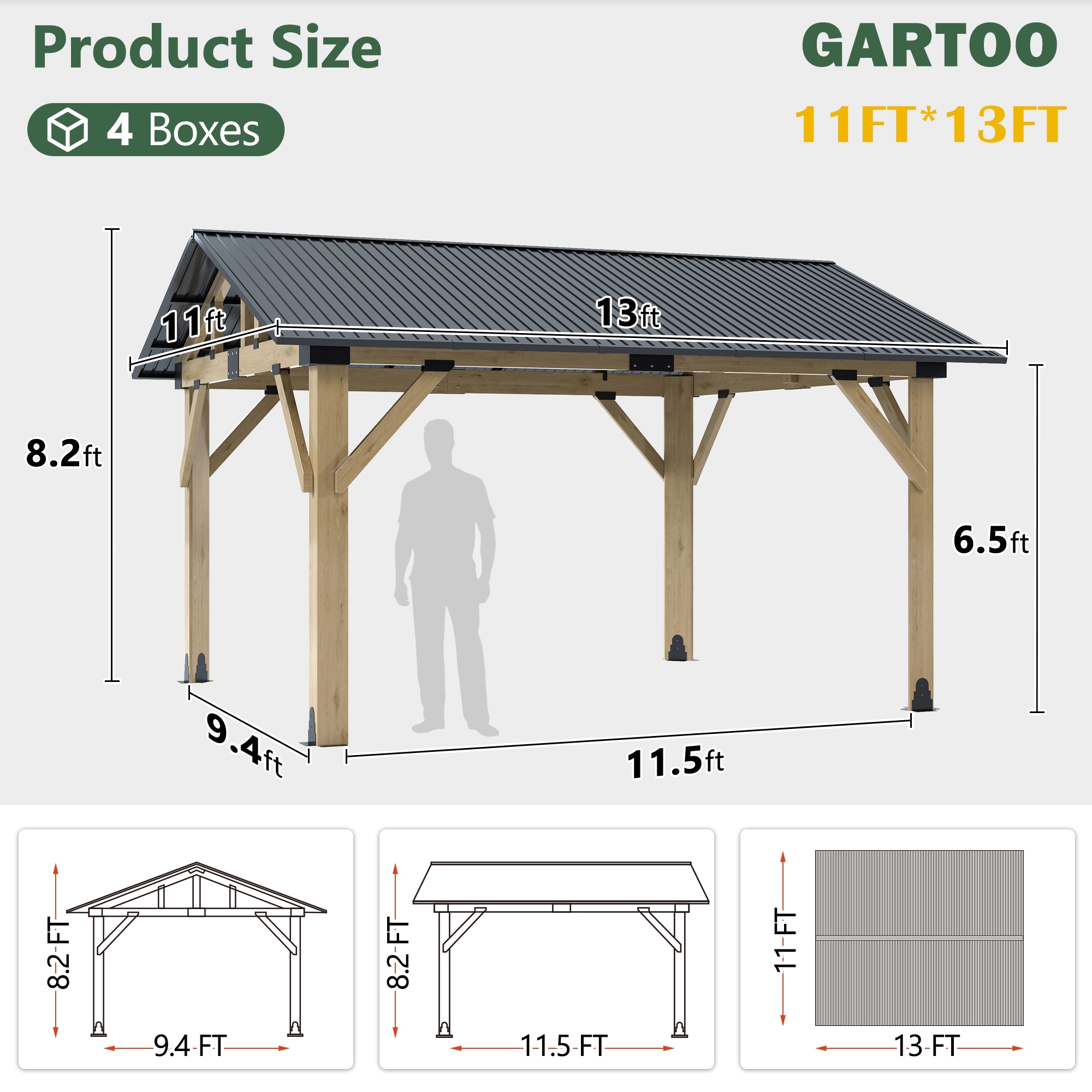 Coveronics LW-RZG-W-1113 Wood-Resin-Gazebos - View #4