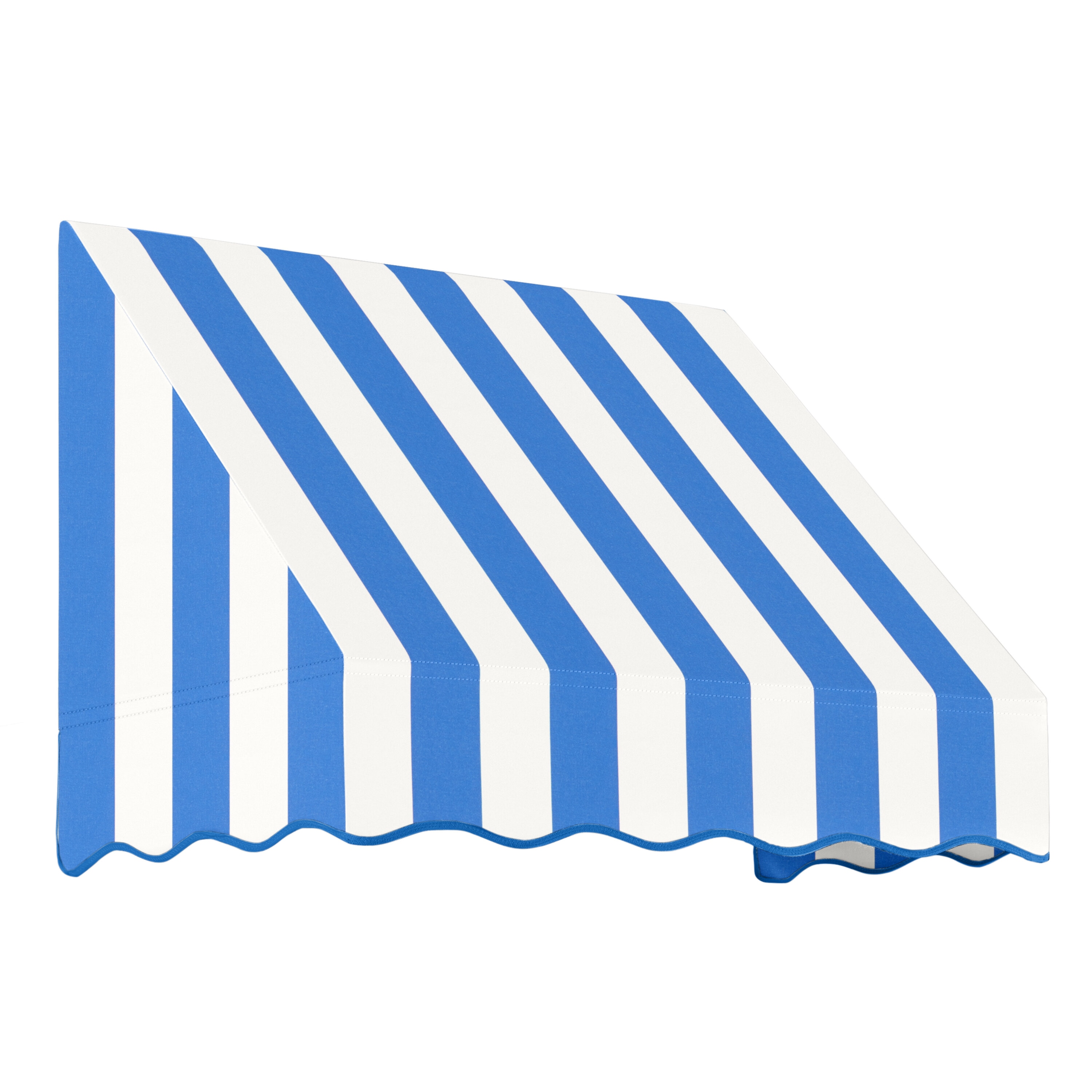 Awntech EF1030-L-4BBW San Francisco 52.5-in Wide x 30-in Projection x 16-in Height Fabric Bright Blue/White Stripe Striped Fixed Window/Door Awning