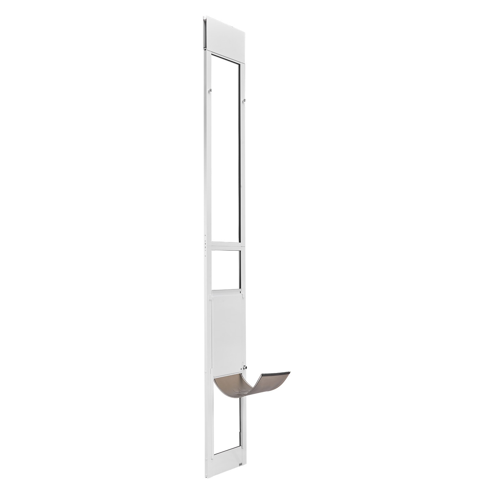 GIVIMO Dog Door for Sliding Glass Door 91 to 96-in Adjustable Height Aluminum Alloy Frame Pet Door with Tempered Glass Metal Rotating Hinges and Lock Design 10-1/4 x 16-1/4-in Flap for Small and Medium Dogs and Cats Renters Apartments and Patios