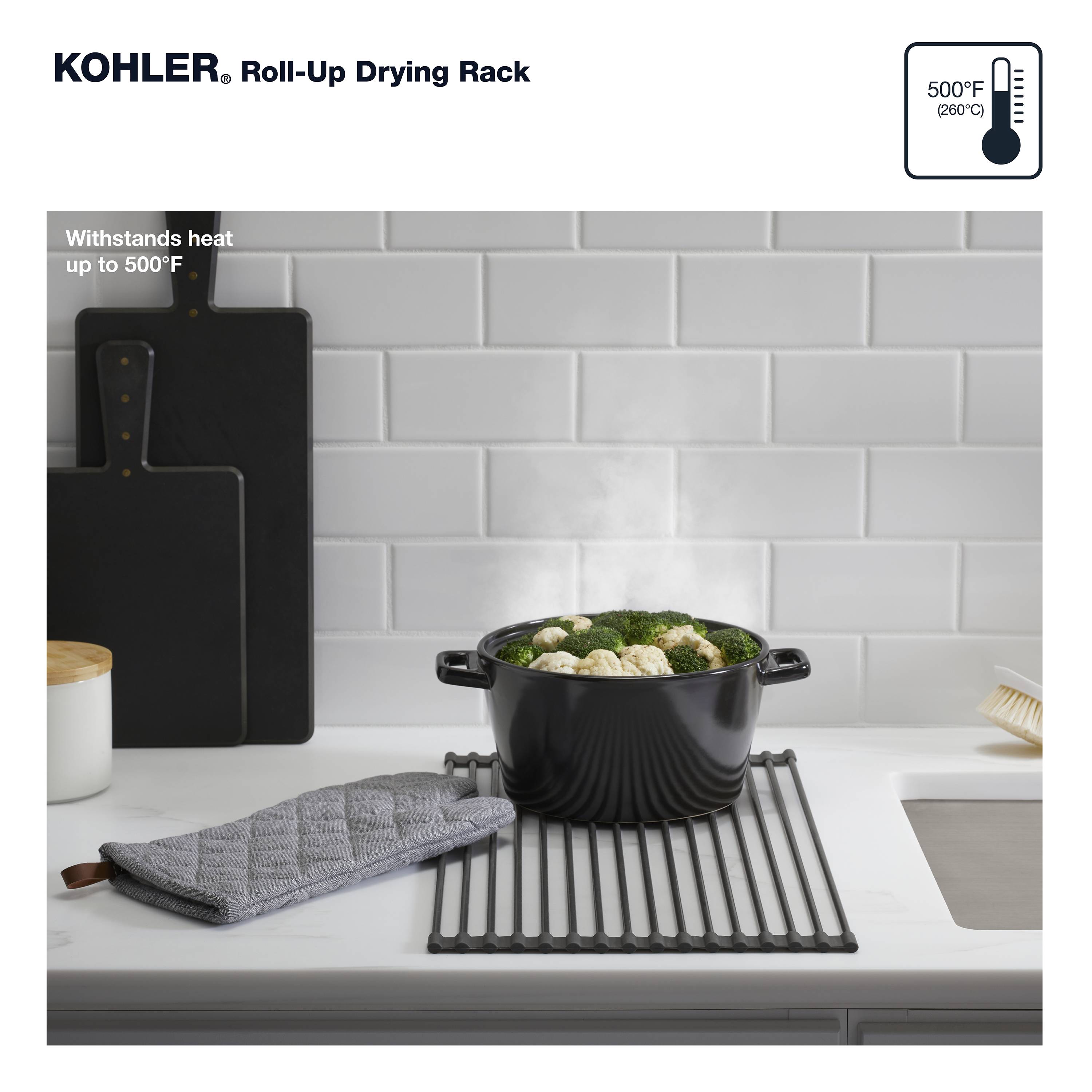 Buy Silicone Dish Drying Mat For Kitchen Counter In Light Grey