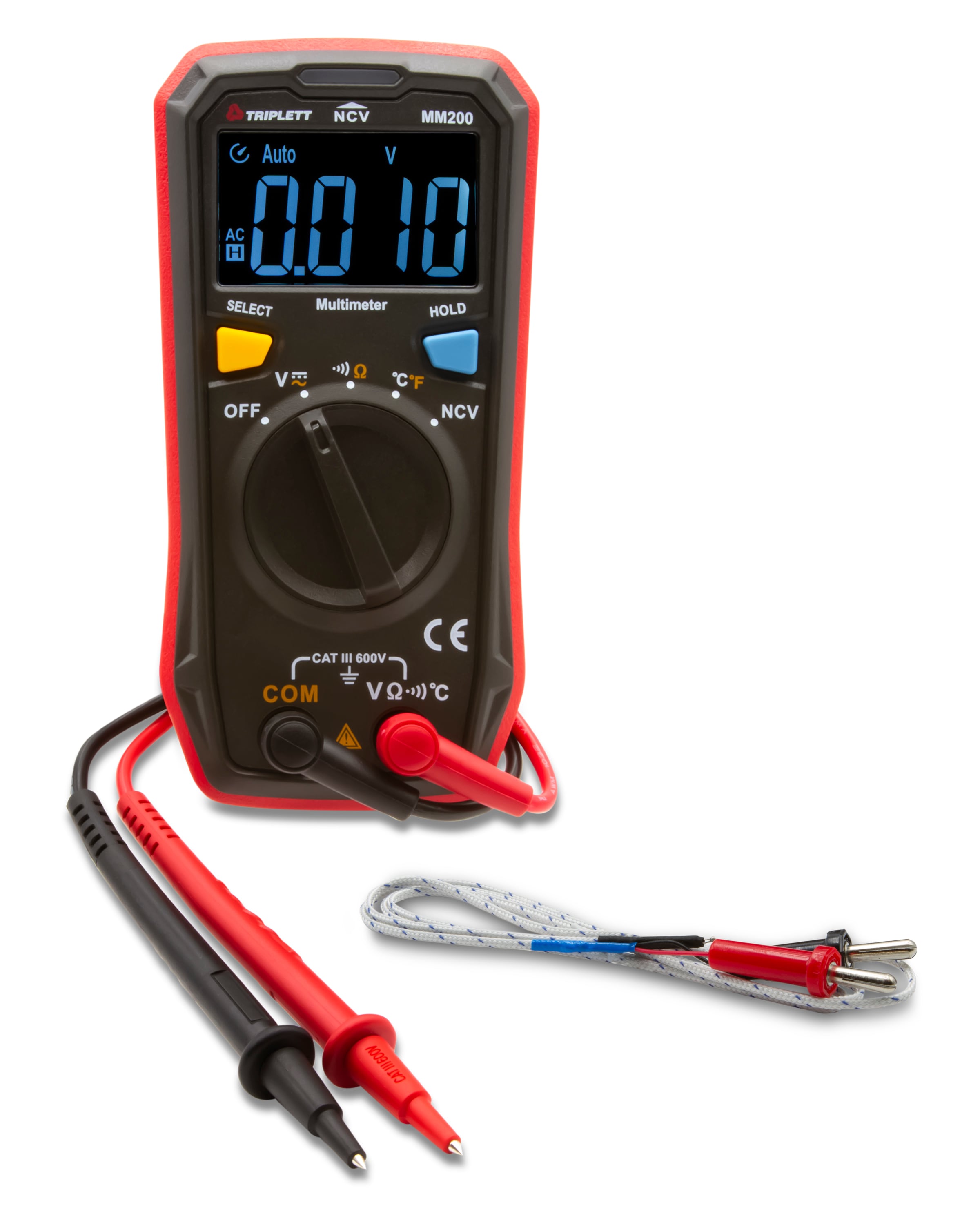 TRIPLETT LCD Multimeter AC/DC 600V Voltage/Resistance/Temperature