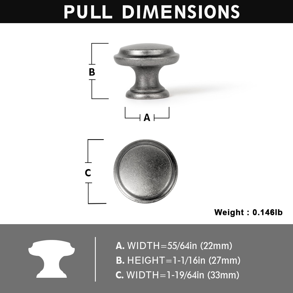 Miaokesen 9217GN-KNOB-12 Cabinet-Knobs - View #2