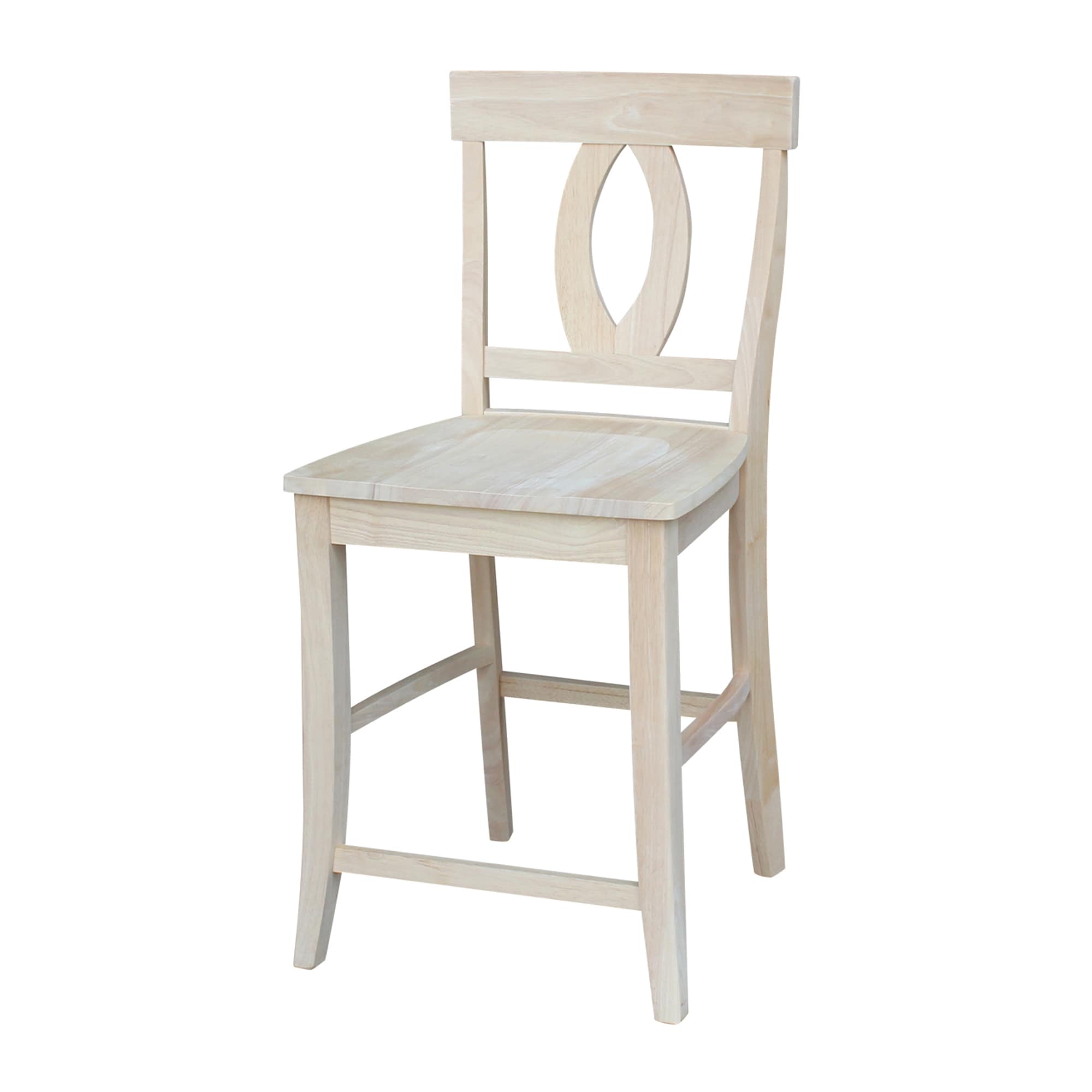 International Concepts Unfinished 24-in H Counter height Wood Bar Stool ...