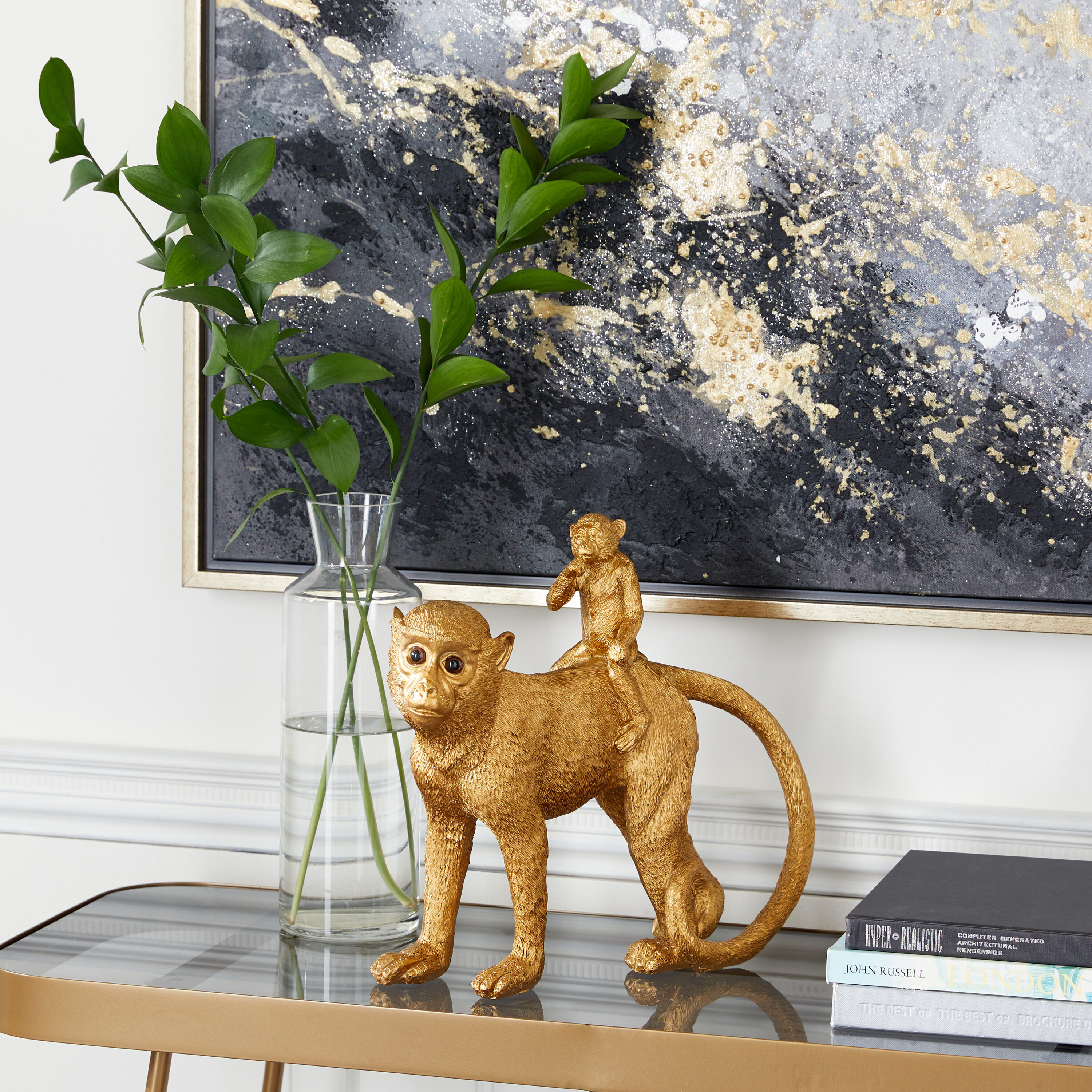 Grayson Lane 38294 Gold Stone Eclectic Sculpture