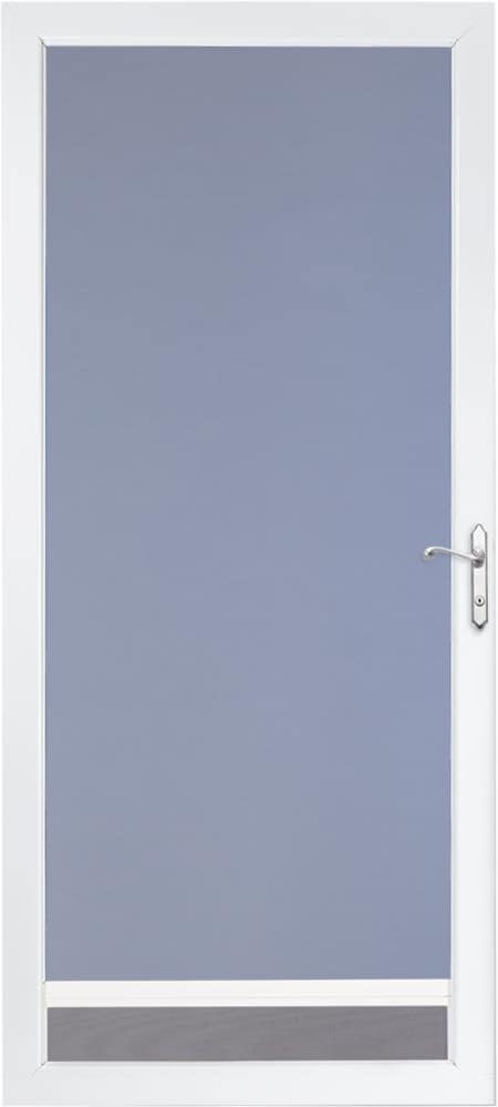LARSON 36023032 NuVent 36-in x 81-in White Full-view Aluminum Storm Door with Brushed Nickel Handle