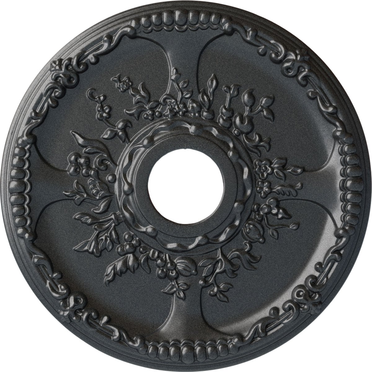 Ekena Millwork CM18SEPES Antioch 18-in W x 18-in L Painted Pewter Polyurethane Whole Ceiling Medallion