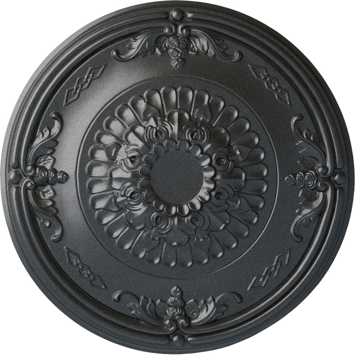 Ekena Millwork CM27ATPES Athens 26.25-in W x 26.25-in L Painted Pewter Polyurethane Whole Ceiling Medallion