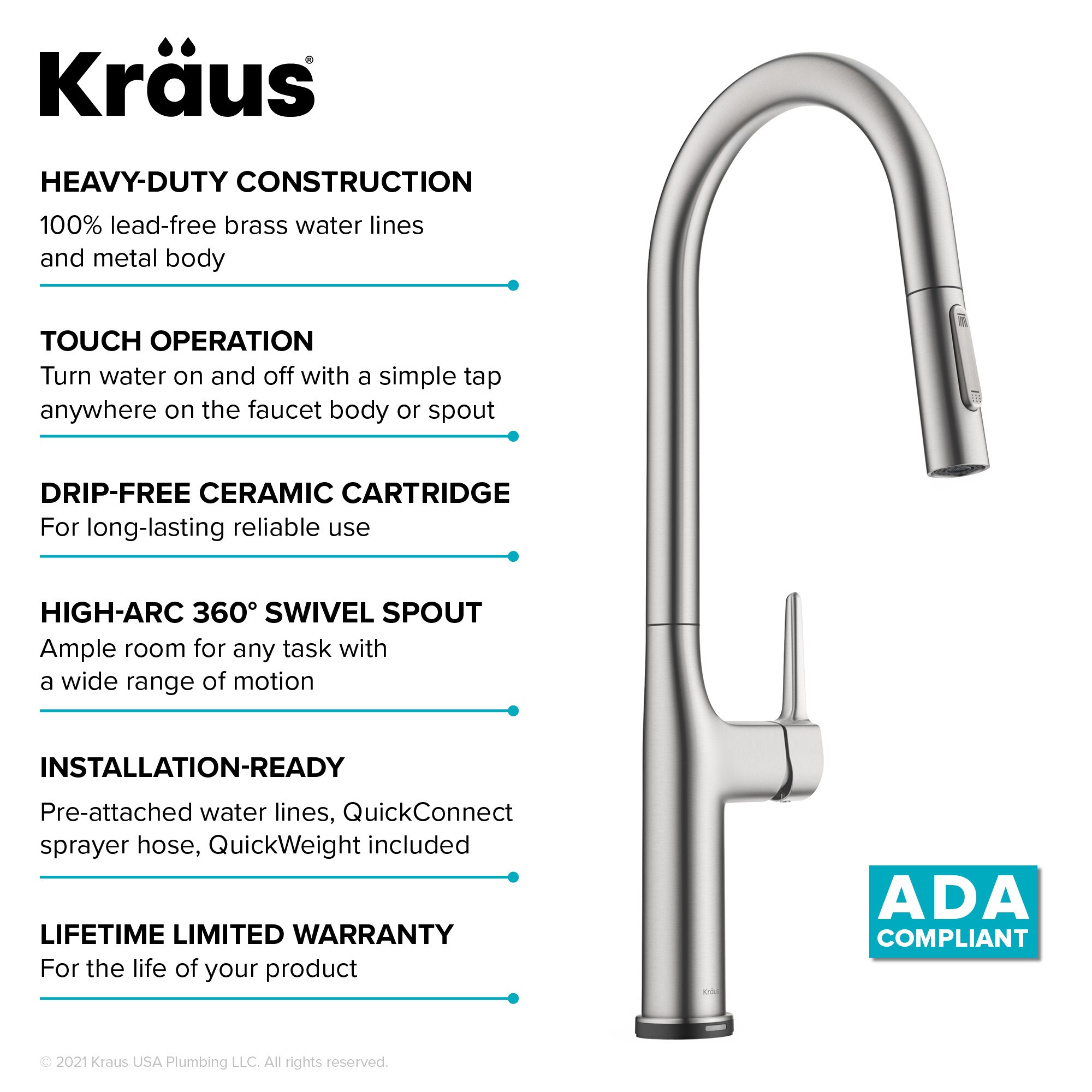Kraus KTF-3101SFS Kitchen-Faucets - View #15
