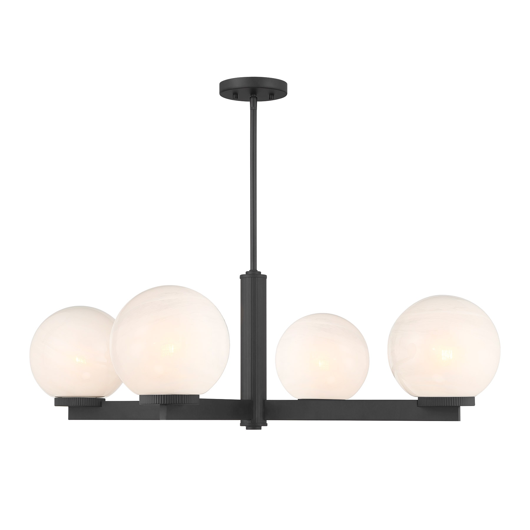 Meridian Lite Trends M100123MBK Meridian 4 -Light Matte Black Modern/contemporary For Use in Bedrooms, Dining Rooms, Foyers, Kitchens, Living Rooms Chandelier