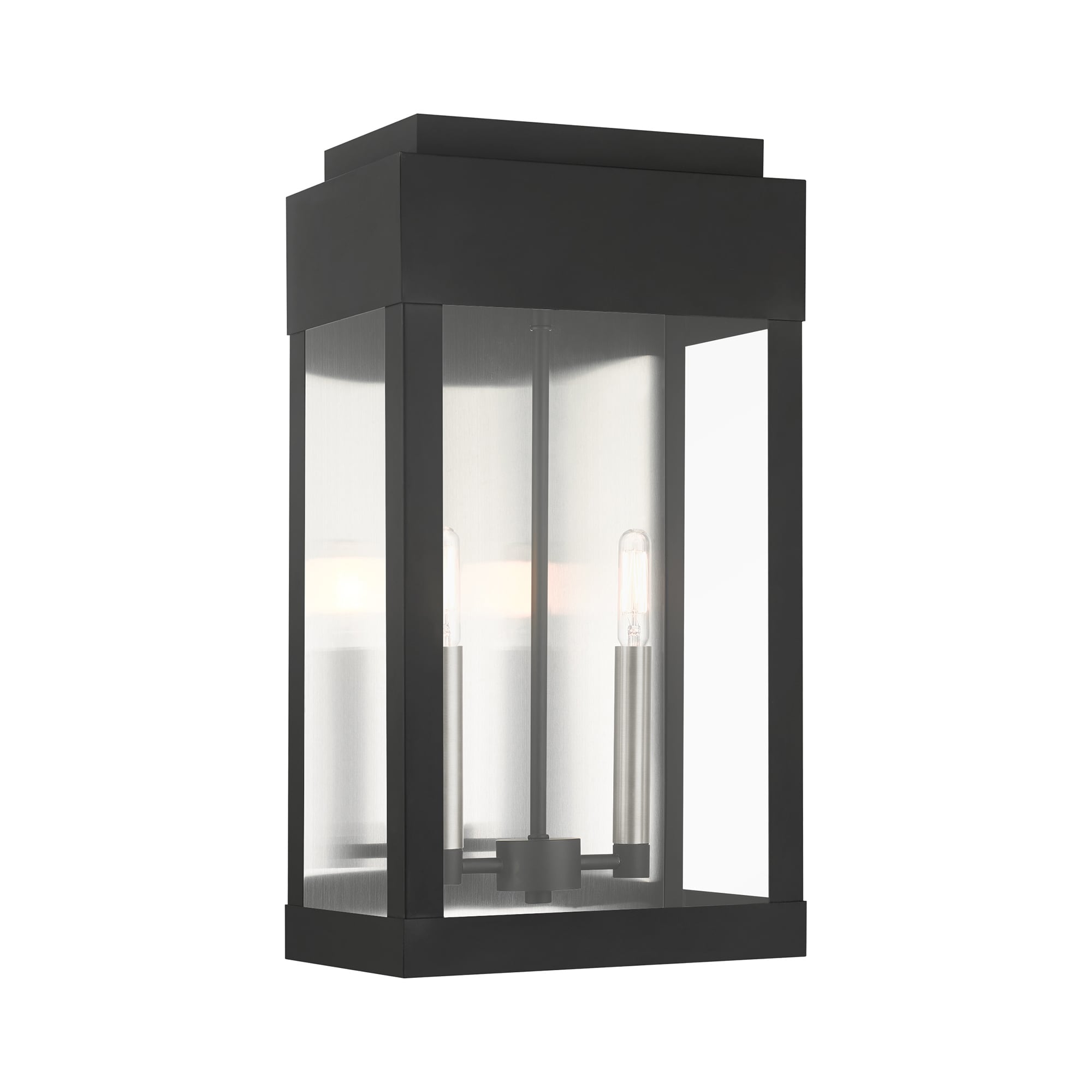 Livex Lighting 21238-04 York 2 -Light 19-in H Matte Black Hardwired Outdoor Wall Light