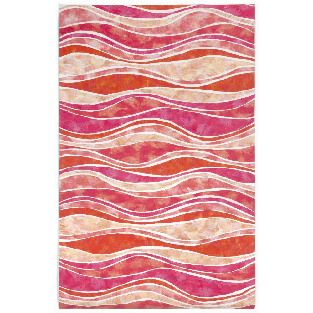 Liora Manne VEB58312637 Visions III 5 x 8 Pink Indoor/Outdoor Abstract Coastal Area Rug