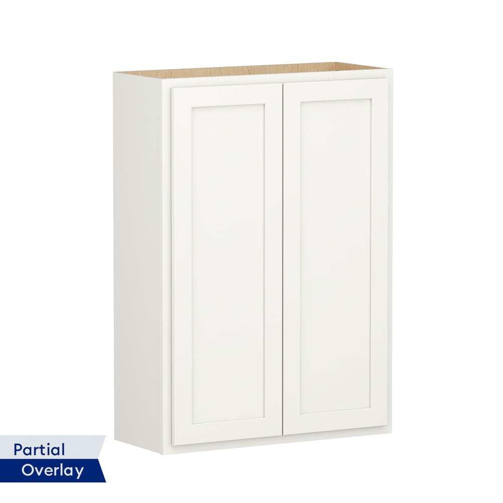 Shenandoah PRO Express SPE 92MPS-302 Breckenridge 30-in W x 42-in H x 12-in D Linen Partial Overlay Wall Fully assembled Plywood Cabinet (Recessed Panel Shaker)