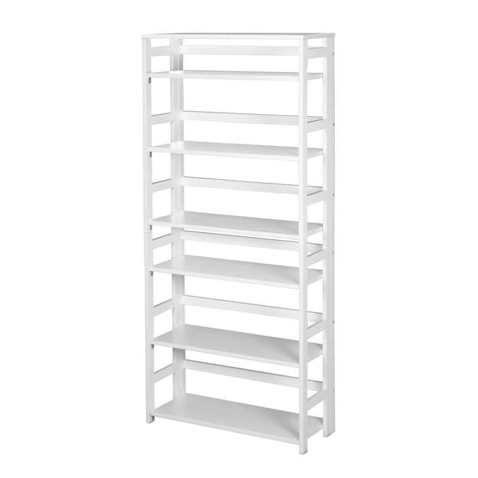 Regency Flip Flop White Wood 6 Shelf, 12 Wide Bookcase White