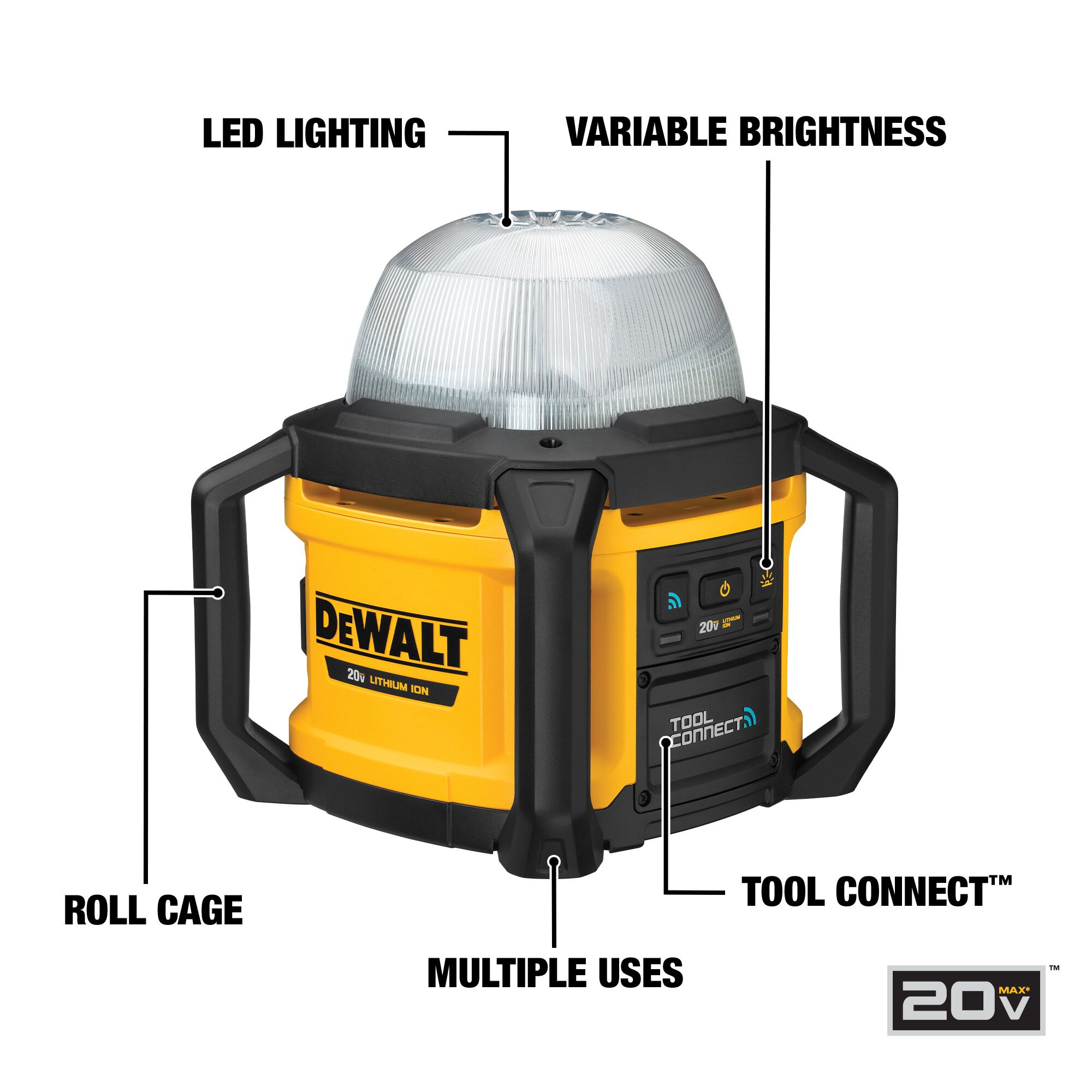 DEWALT 5000 Lumen LED Battery operated Rechargeable Portable Work