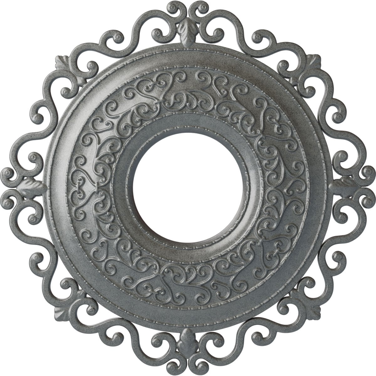 Ekena Millwork CM22ORPLS Orrington 22-in W x 22-in L Painted Platinum Polyurethane Whole Ceiling Medallion