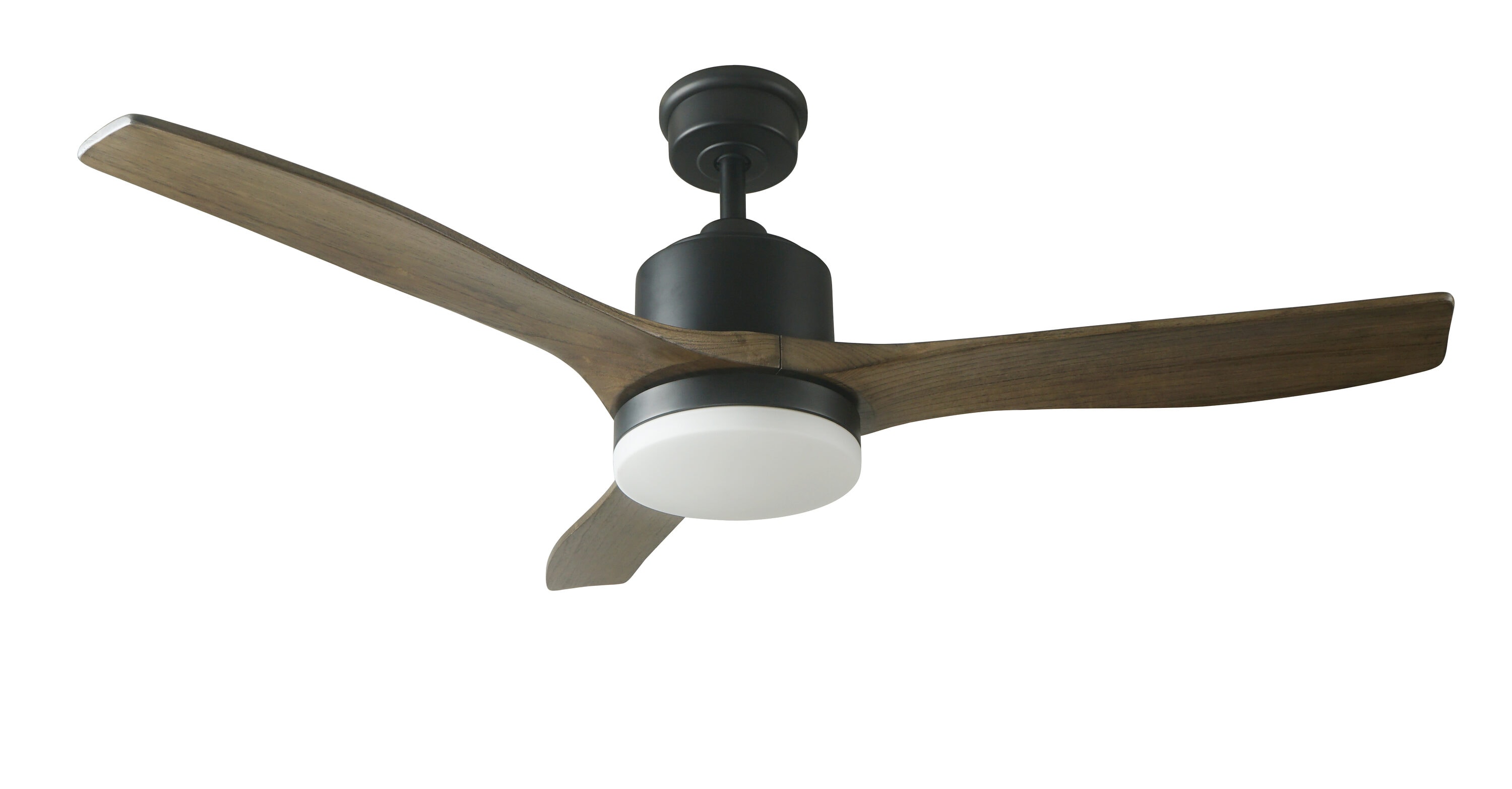 Good Housekeeping 63010-MB Canton 52-in Color-Changing Integrated LED Matte Black with Driftwood Blades and Remote ( 3 -Blade )