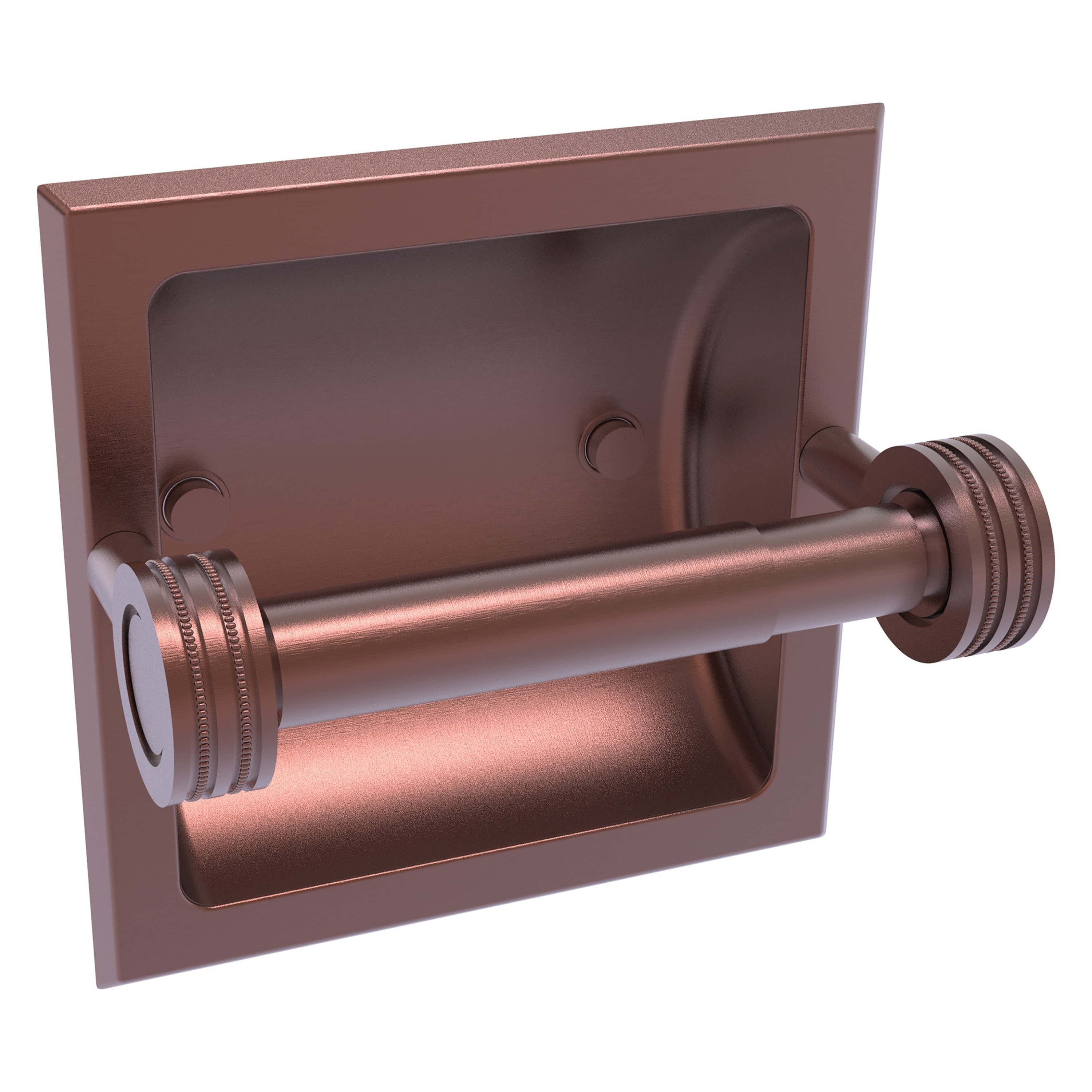 Allied Brass 2024-CD-CA Continental Antique Copper Recessed Double post Toilet Paper Holder 1 -Rolls