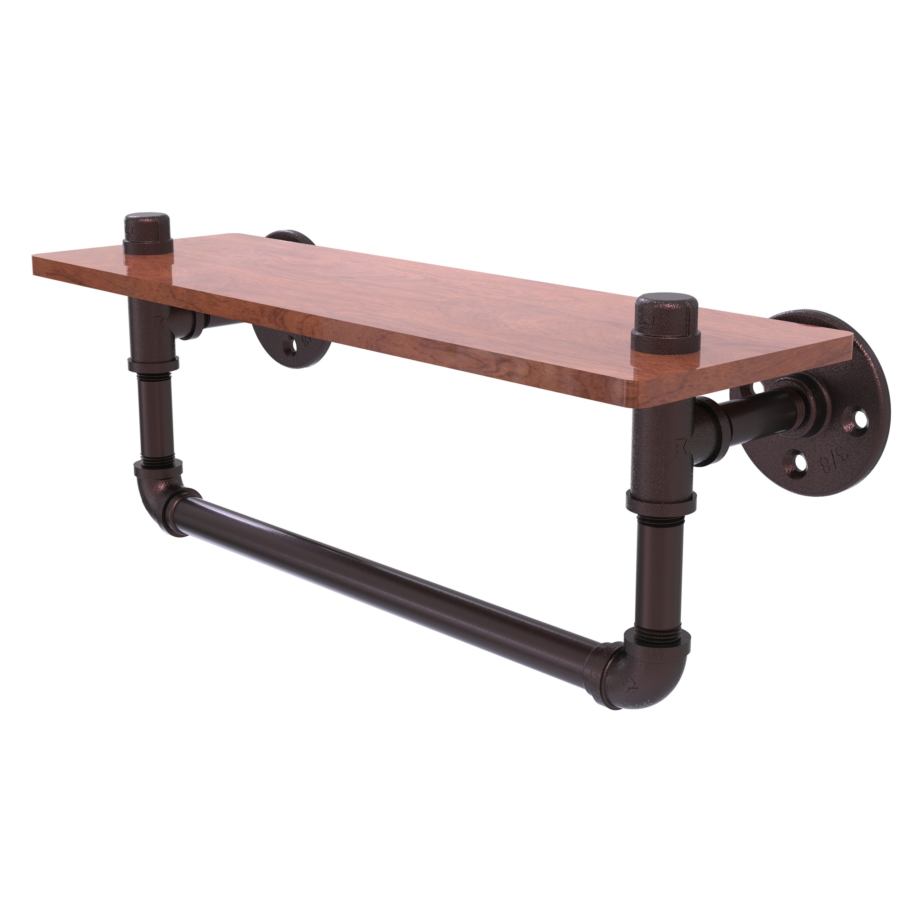 Allied Brass P-460-16-WSTB-ABZ Pipeline Antique Bronze Metal Wall mount Bathroom Shelf ( 16-in x 6.5-in x 5-in )