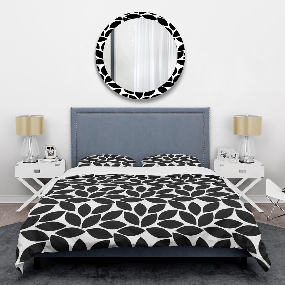 Designart BED24440-T 3 -Piece Black Twin Duvet cover Set