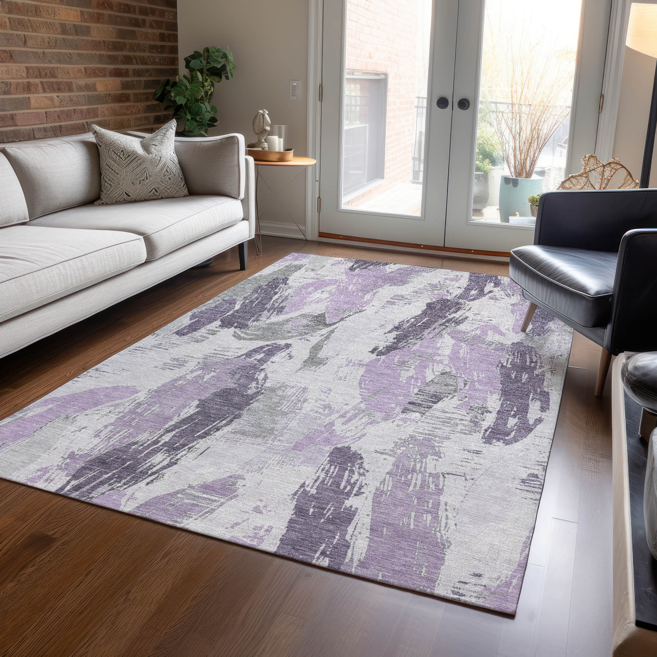Addison Rugs ACN1599LV8X10 Chantille ACN1599LV 8 x 10 (ft) Polyester Lavender Rectangular Indoor/Outdoor Geometric Machine washable Area rug