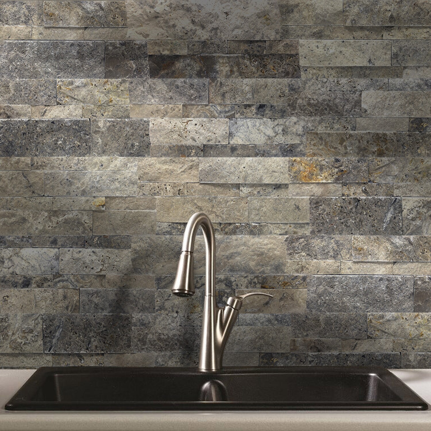 Avenzo Silver 6-in x 12-in Natural Stone Travertine Brick Wall Tile at ...