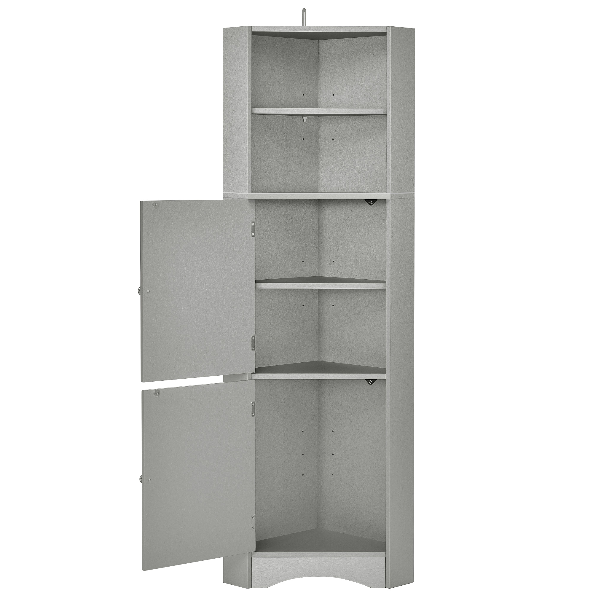 Siavonce 61-in H x 15-in W x 15-in D Grey Wall-mount Utility Storage Cabinet with Adjustable Shelves