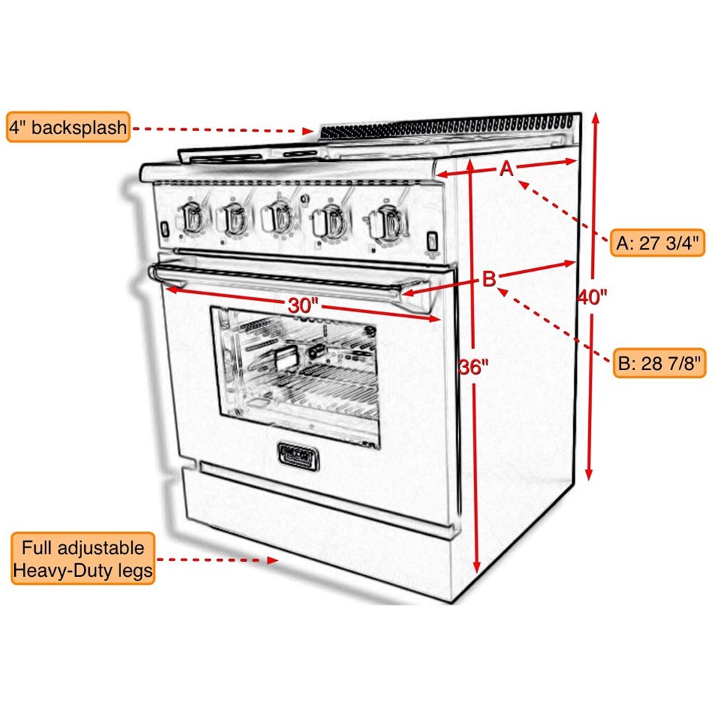 Kucht 30 in. W 1.6 cu. ft. Stainless Steel Air Fryer and