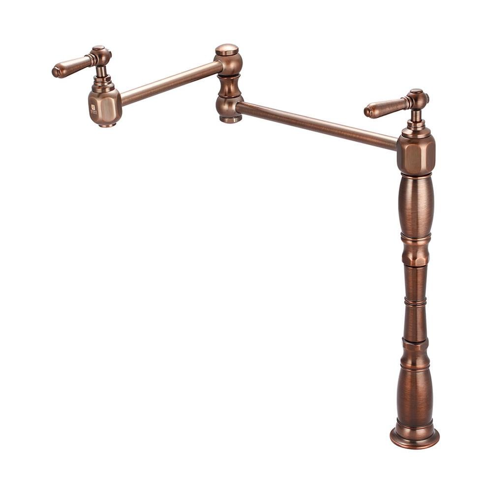 Pioneer Industries 2AM700-ORB Americana Oil-rubbed bronze Double Handle Deck-mount Pot Filler Kitchen Faucet