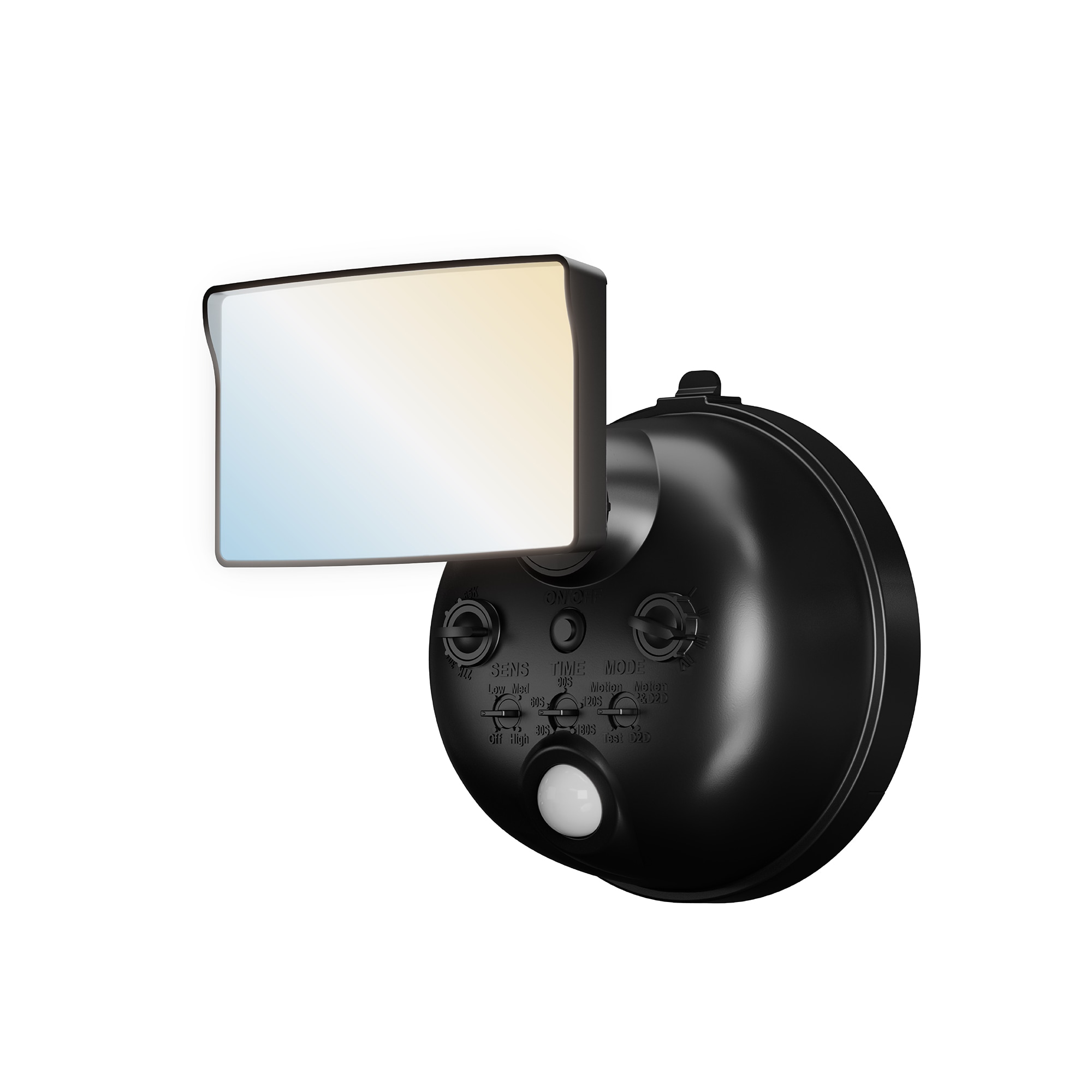 HALO - 120 -Degree 60 -Wattage Equivalent Battery-operated LED Matte Black 1 -Head Motion-Activat...