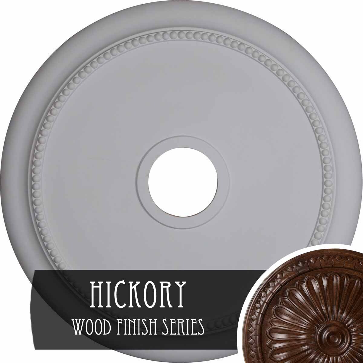 Ekena Millwork CM24CRHIS Crendon 24.125-in W x 24.125-in L Hickory Polyurethane Ceiling Medallion