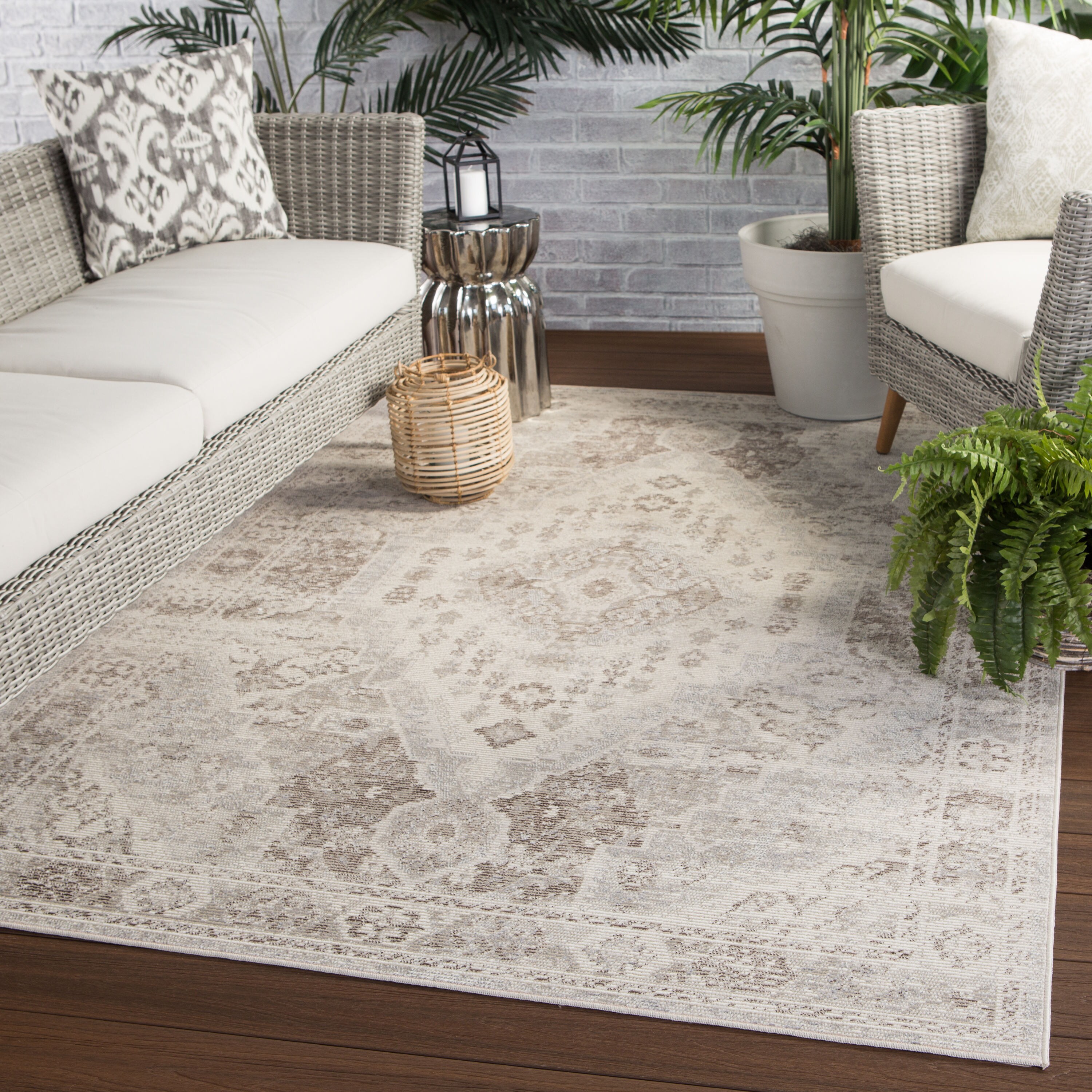 Cinquefoil- Cinnamon: 4X6 Indoor/outdoor floor mat – Rhadi Living