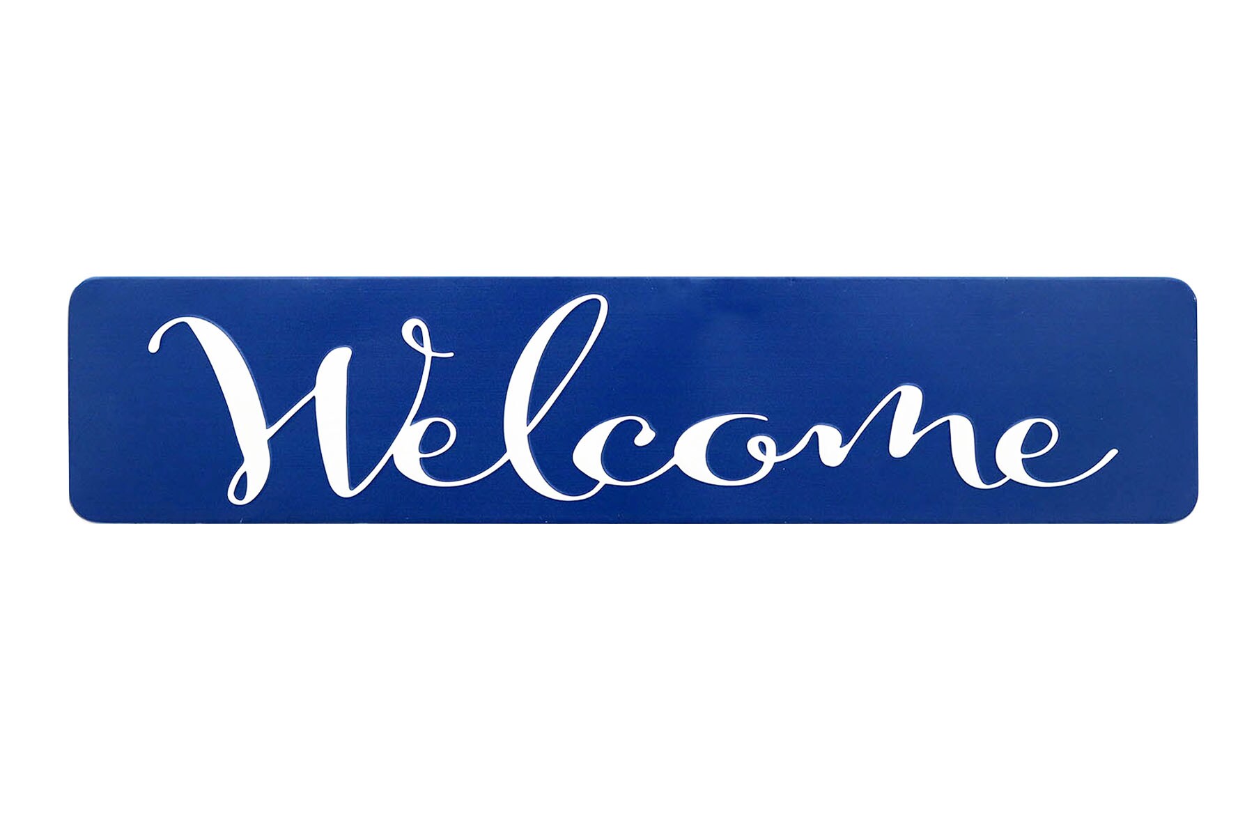 Parisloft UH304 Welcome Sign Blue 7.875-Inches H x 36.25-Inches W Inspirational Metal Sign