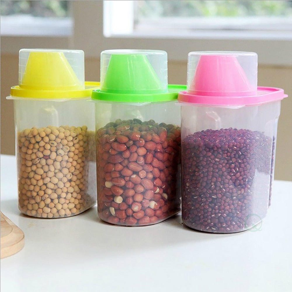 6 Pack Airtight Cereal & Dry Food Storage Container - BPA Free Plastic  Kitchen a