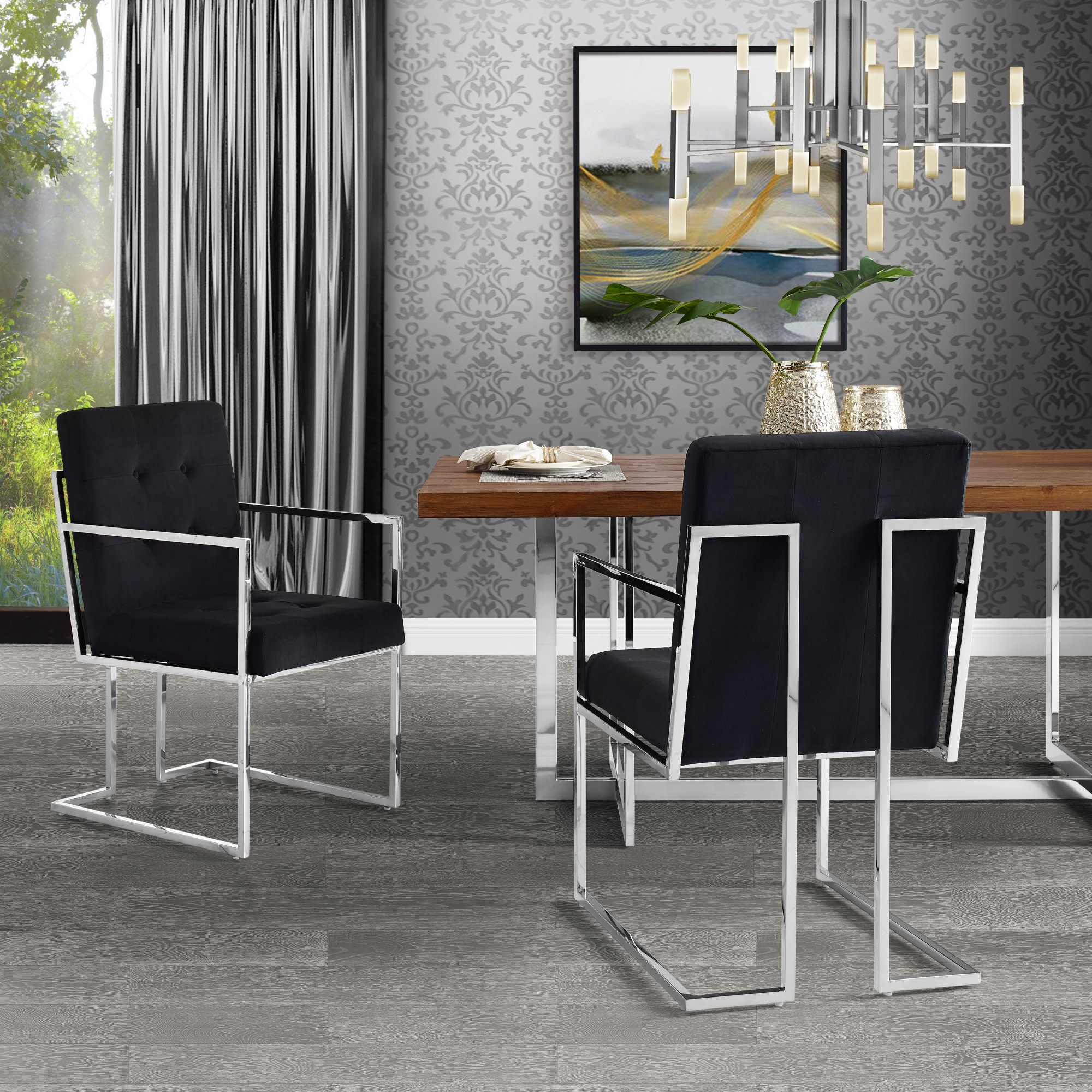 Inspired Home AD56-02BK2-LS Dining-Chairs - View #2
