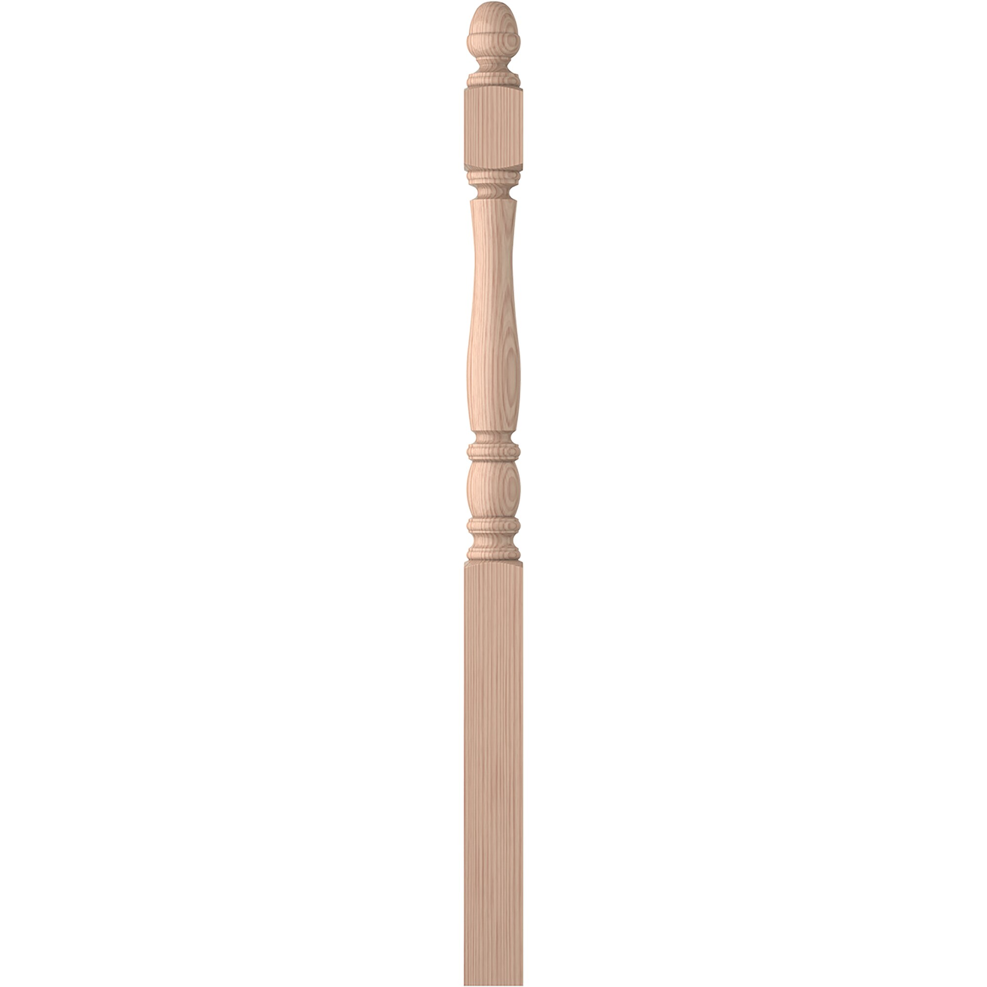 L.J. Smith Stair Systems LJP-3342-B Briarcliffe 3.5-in x 57.4375-in Unfinished Beechwood Starting Stair Newel Post