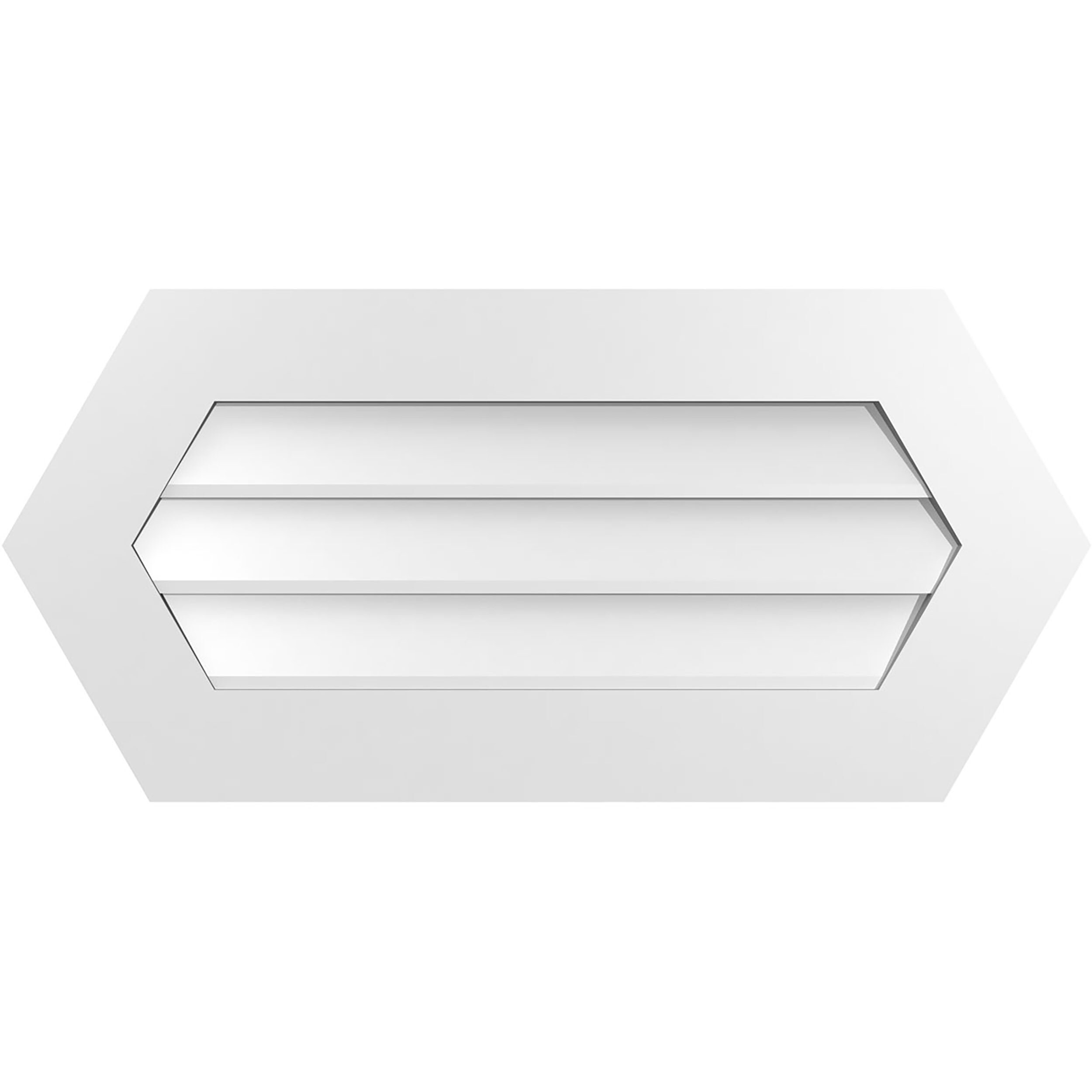 Ekena Millwork GVPHP34X1601SN 34-Inches x 16-Inches Off-white Peaked PVC Gable Louver Vent