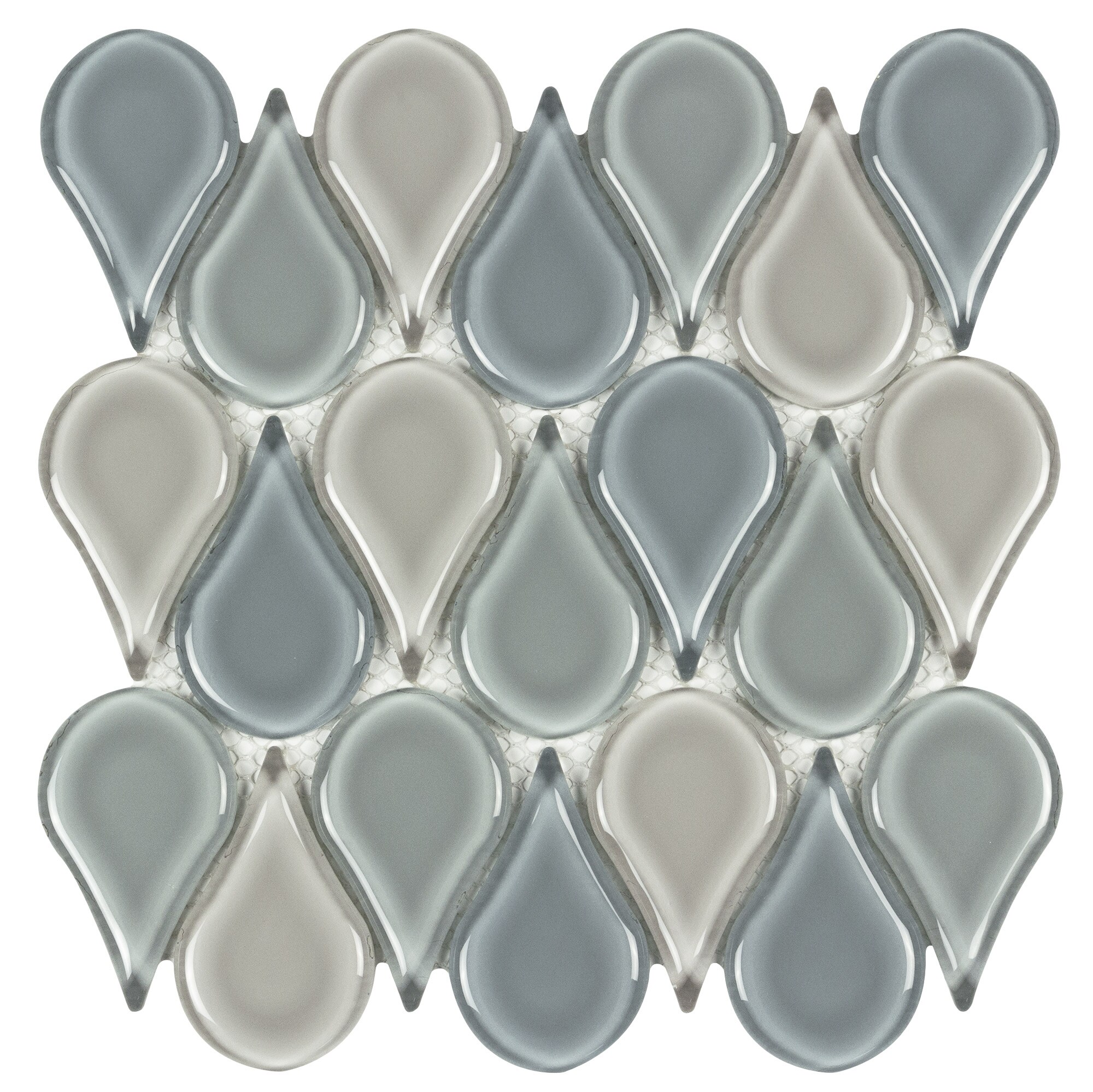 Elida Ceramica Pure Breeze Teardrop 12-in x 12-in Glossy Glass Droplet Tile  (0.856-sq. ft/ Piece) at