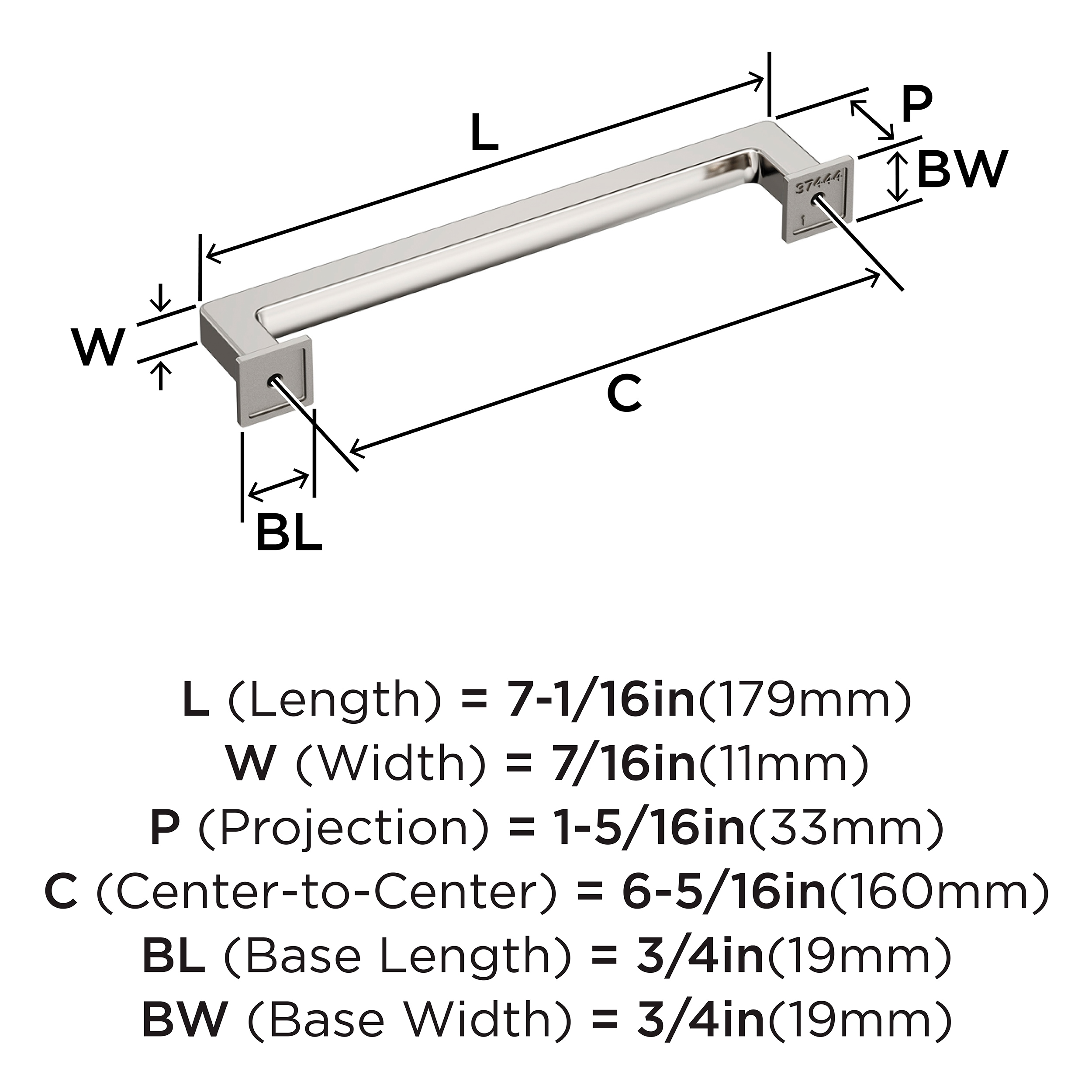 Amerock BP37444PN Cabinet-Pulls - View #4