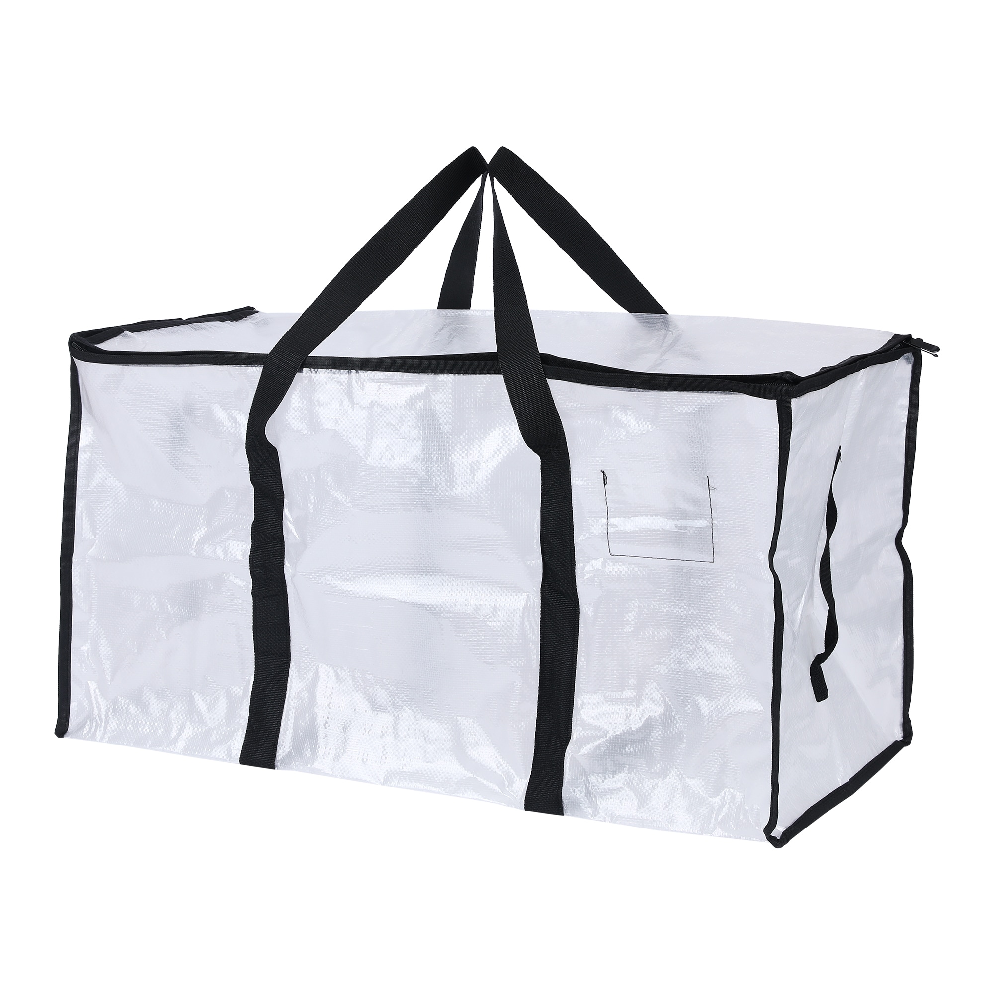 Unique Bargains 1 Pack Clothes Storage Foldable Storage Bags Moving Bags for Organizing Comforter Closet Organizers and Storage with Handles 27x14x15in Black