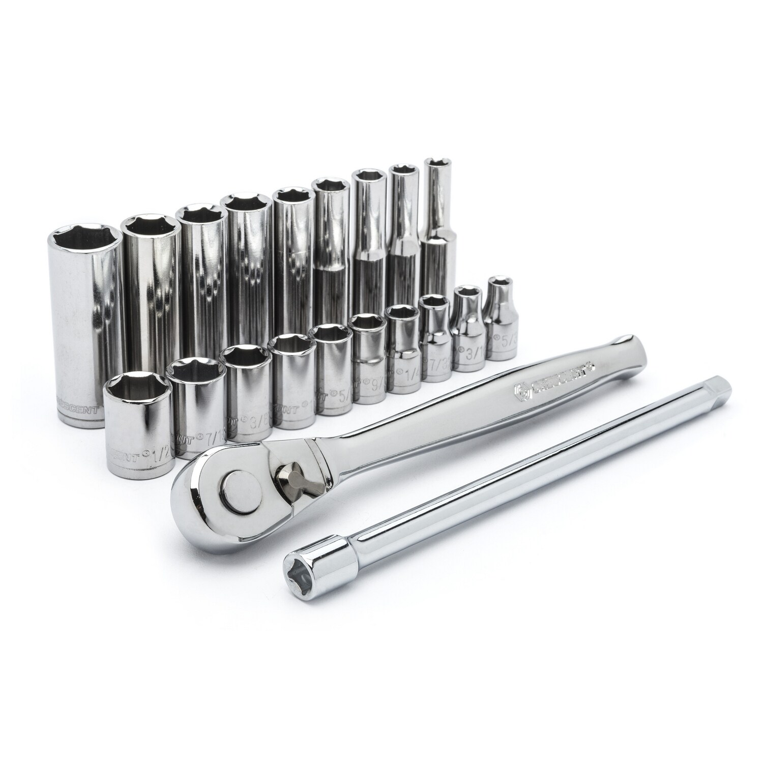 Crescent CSWS2N 1/4-in Drive Standard (SAE) Shallow/Deep Socket Set 21 -Pieces