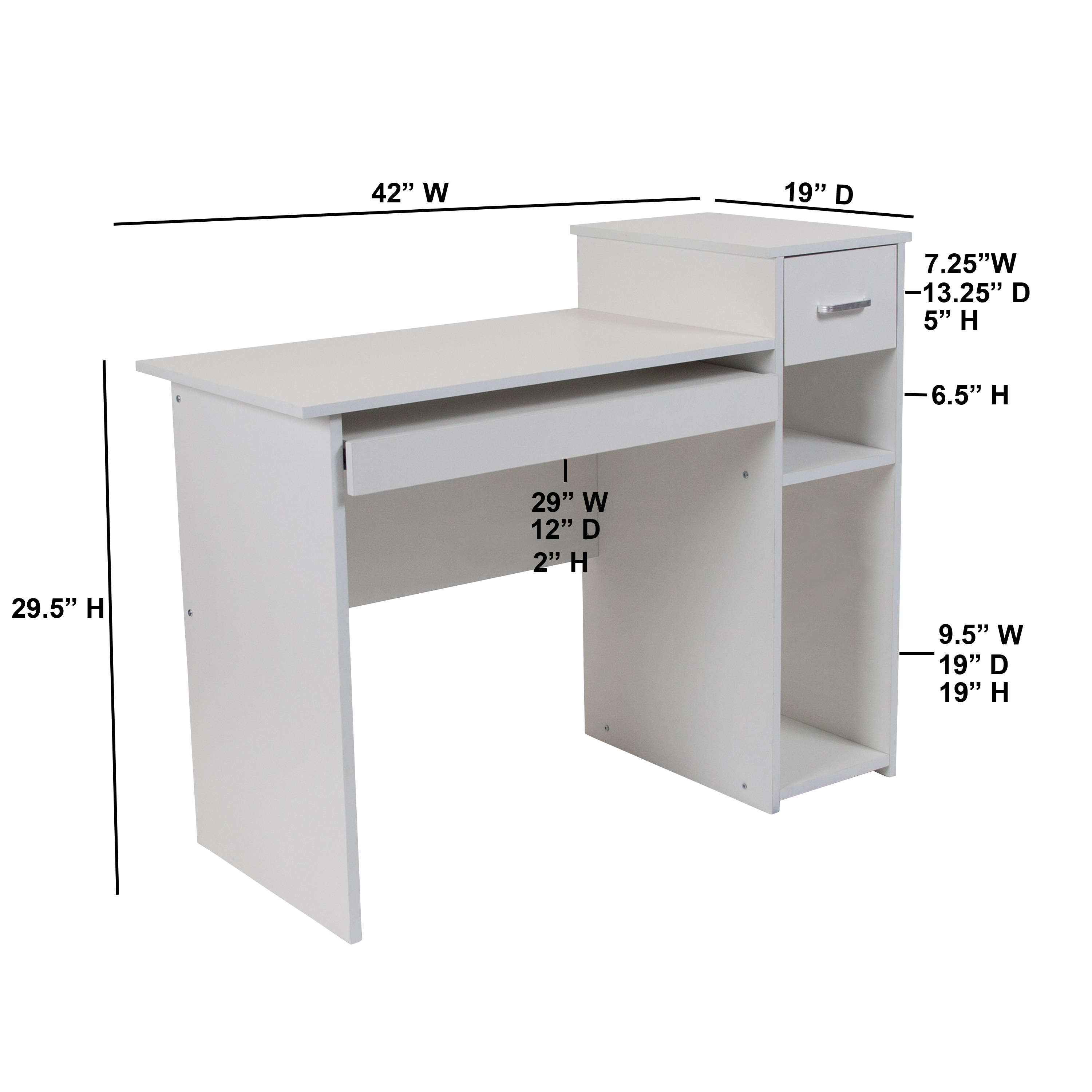 Open Plan Desk Blu Dot White Oak 30 H x 42 W x 20 D