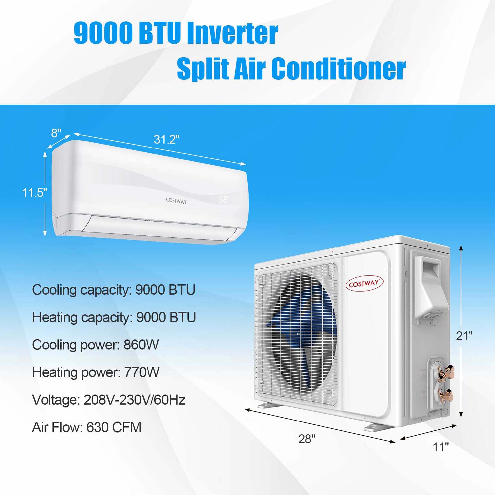 Costway LWS00229 Wall-Air-Conditioners - View #2
