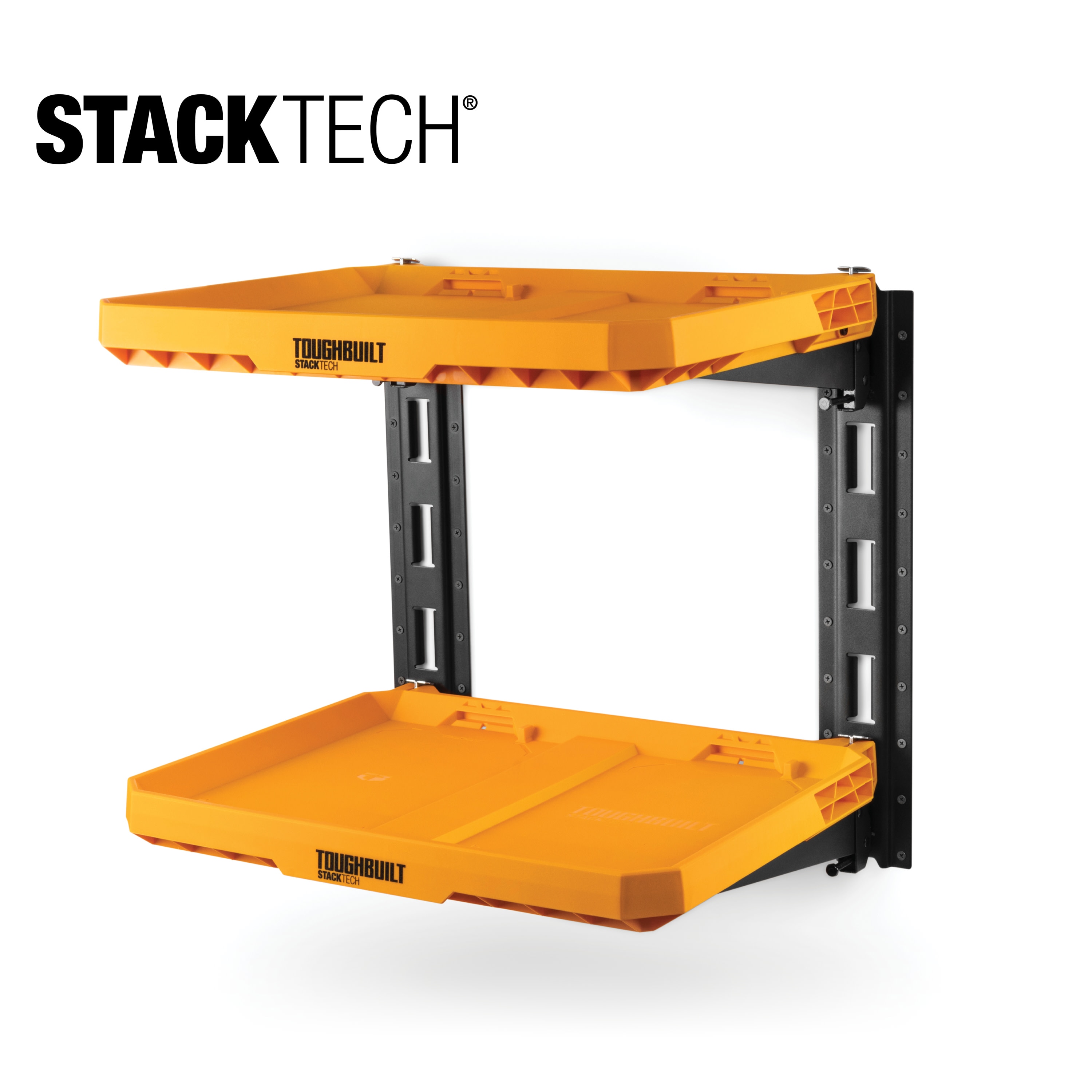 TOUGHBUILT TB-B1S3-M-20 STACKTECH Plastic/Metal Shelf (2) StackTech shelves, (2) E-track sections
