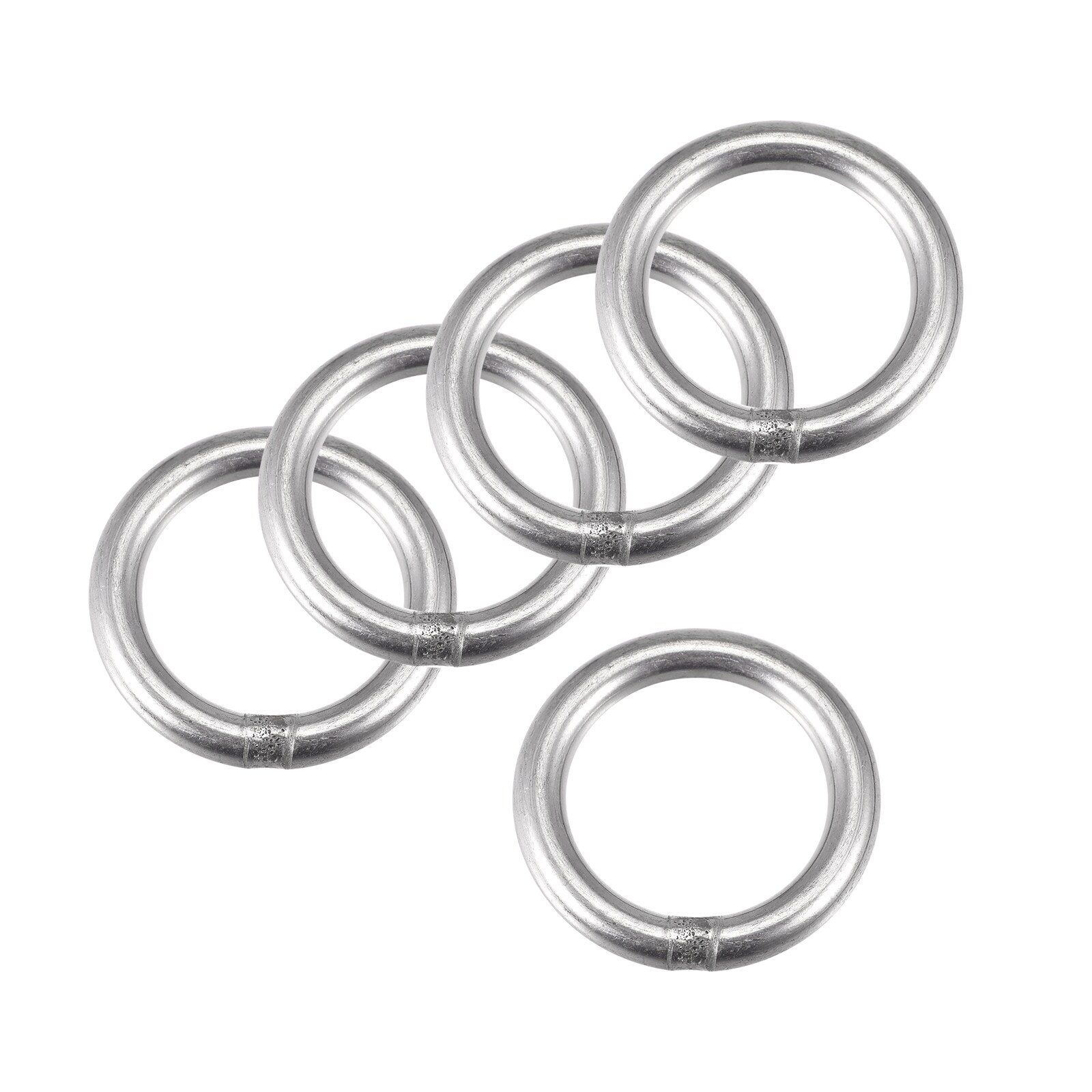 Unique Bargains 304 Stainless Steel Welded O Ring 40mm(1.57Inch) Outer Dia. 6mm Thickness 5pcs