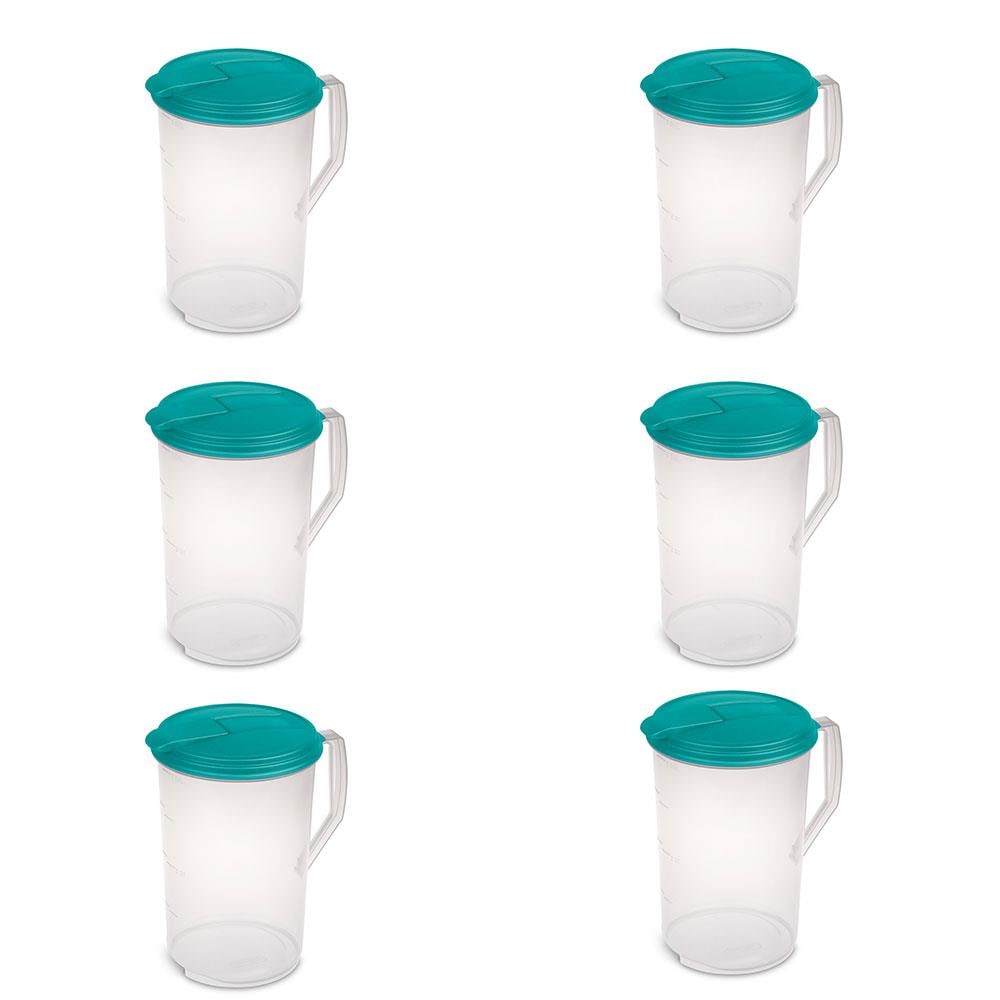 Sterilite Corporation Sterilite 1-Gallon Clear Plastic Pitcher with Color  Lid (6 Pack) - Durable, Dishwasher Safe Drinkware for Any Occasion - 128  Fluid Oz. Capacity in the Drinkware department at