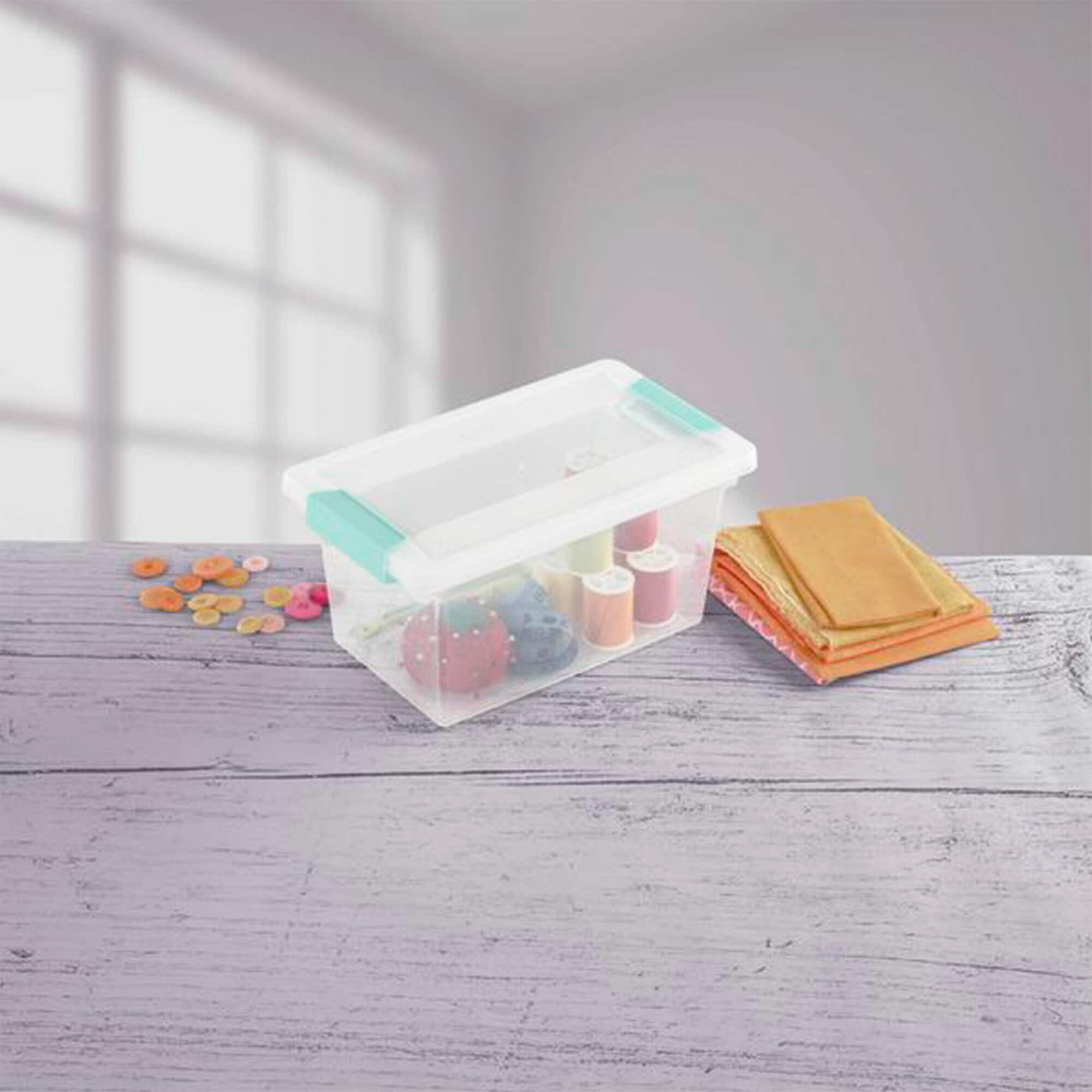Sterilite Small Clip Box Clear Storage Tote Container with